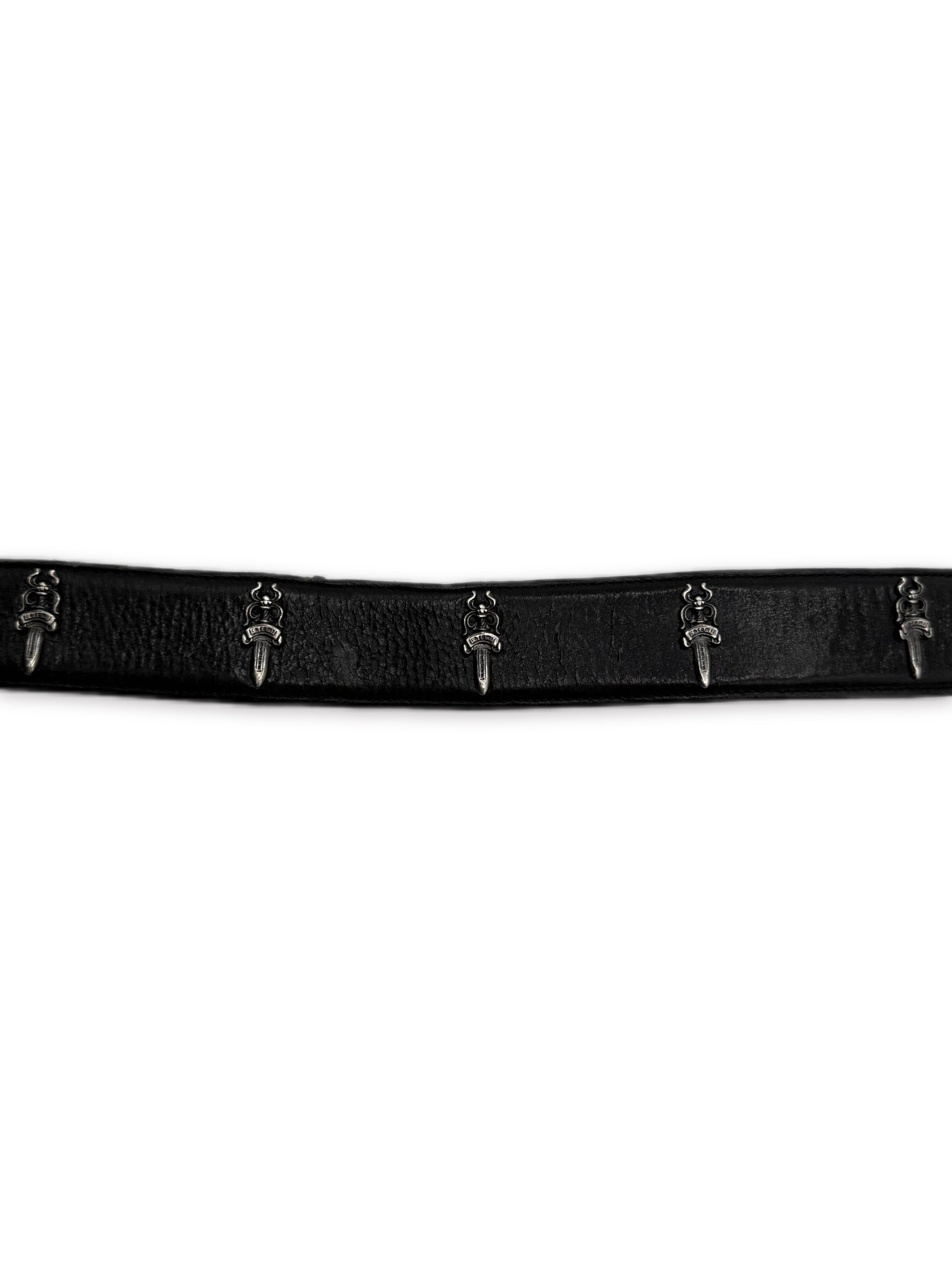 Chrome Hearts Loaded Dagger .925 Silver Leather Belt Strap