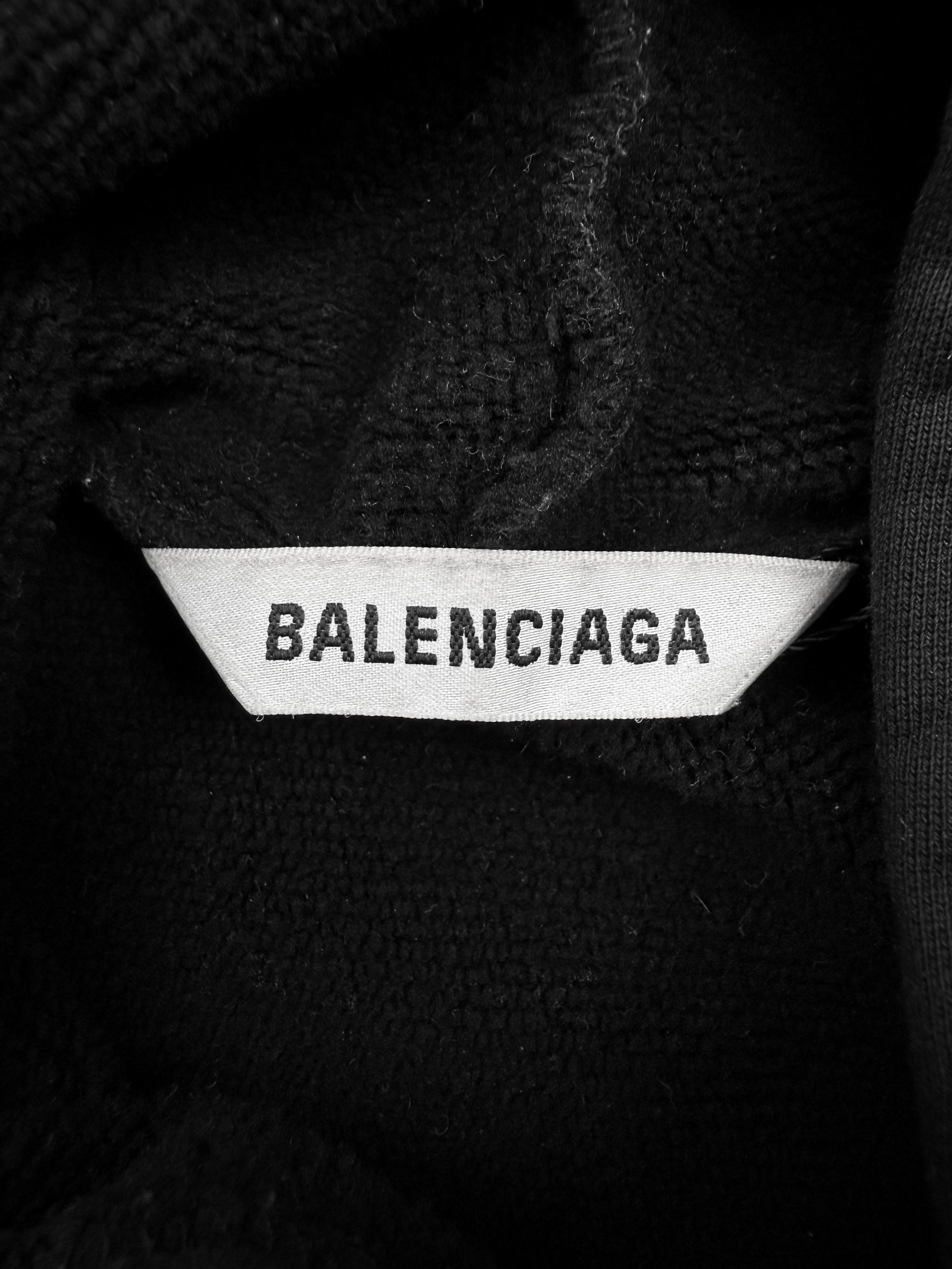 AW24 Balenciaga ‘Batwing’ Black Heavyweight Draped Hoodie