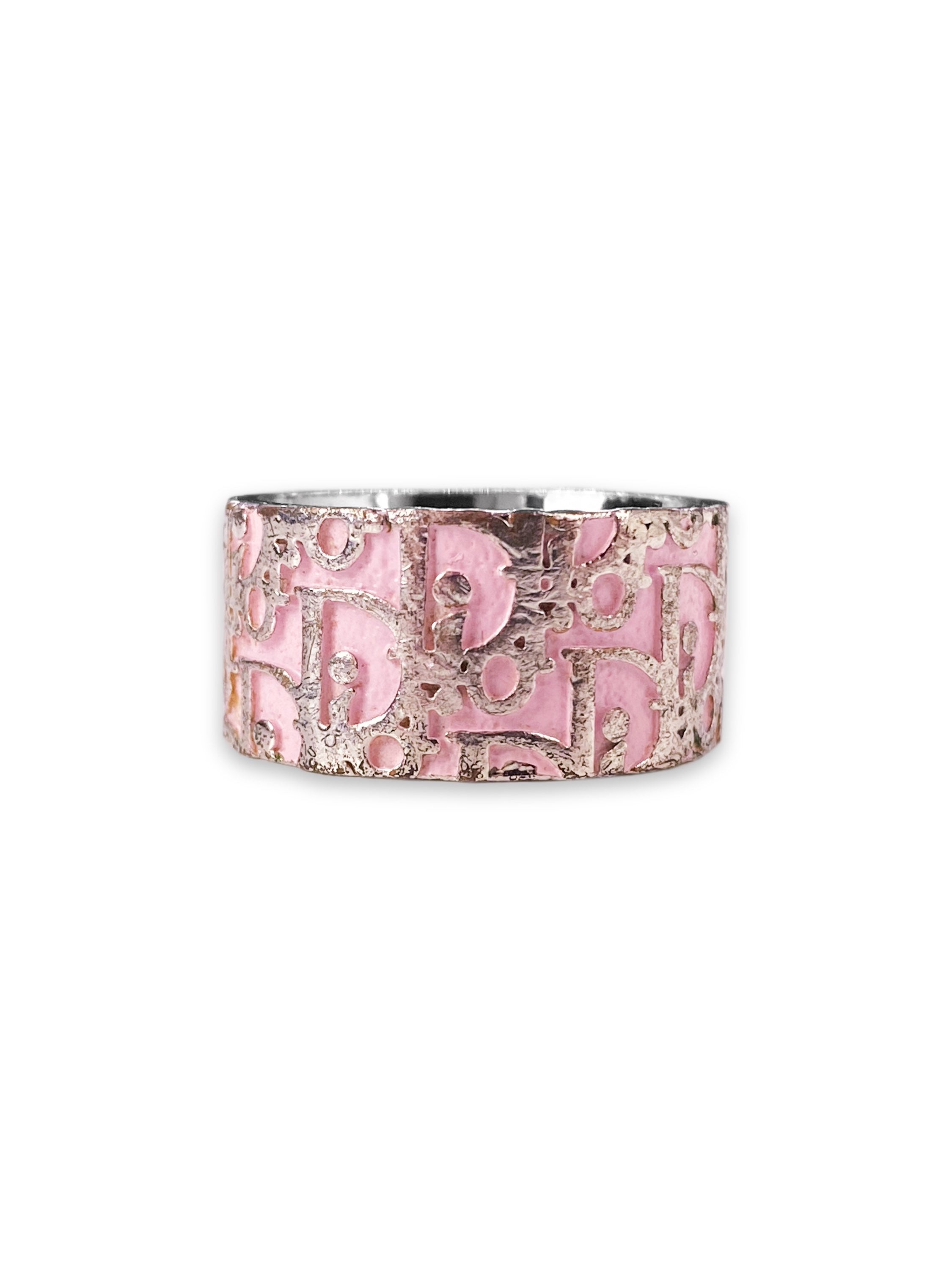 00s Dior Trotter ‘2’ Hot Pink Monogram Ring