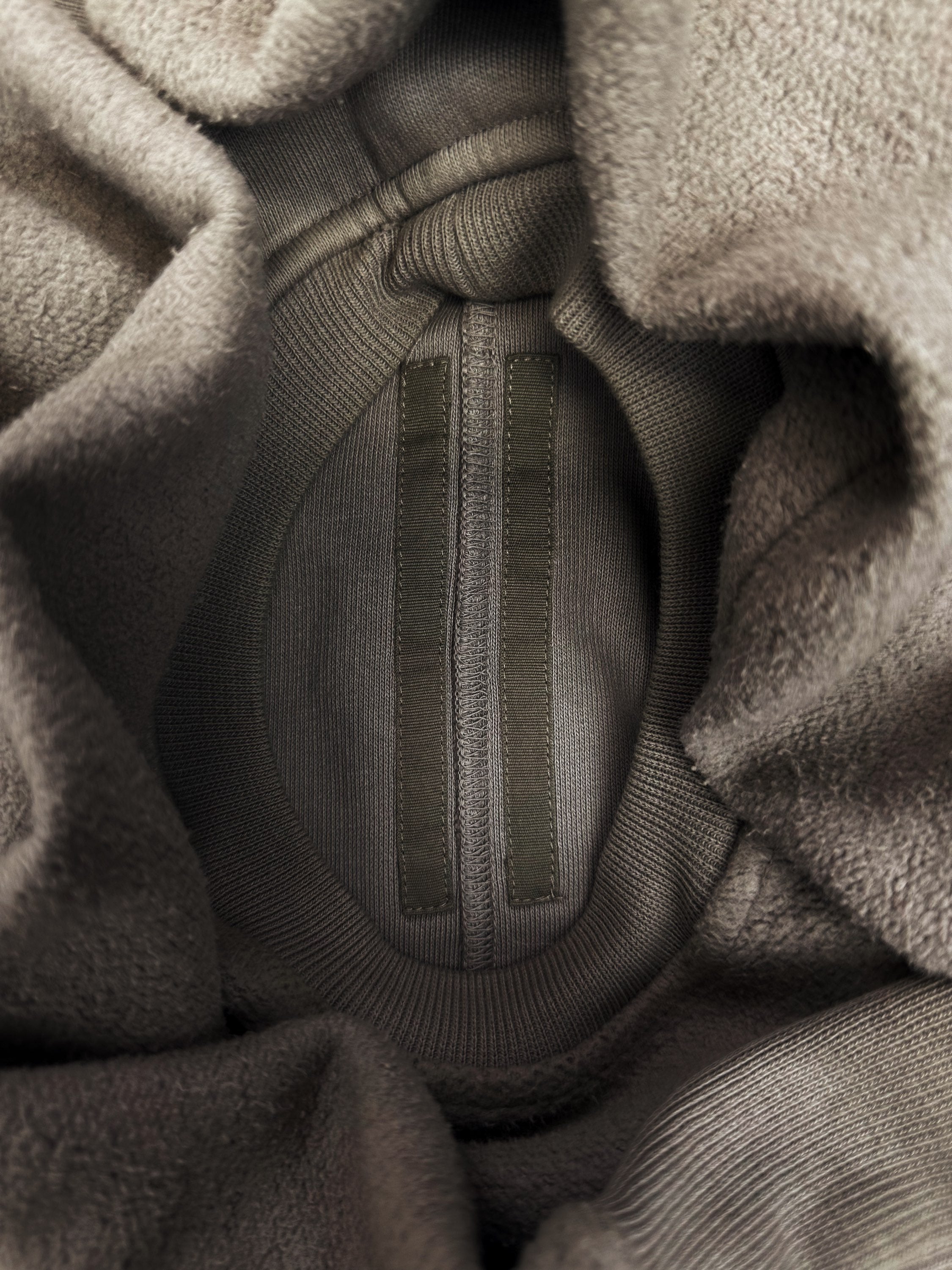 Rick Owens Dust ‘Inside Out’ Fleece Kangaroo Pocket Crewneck