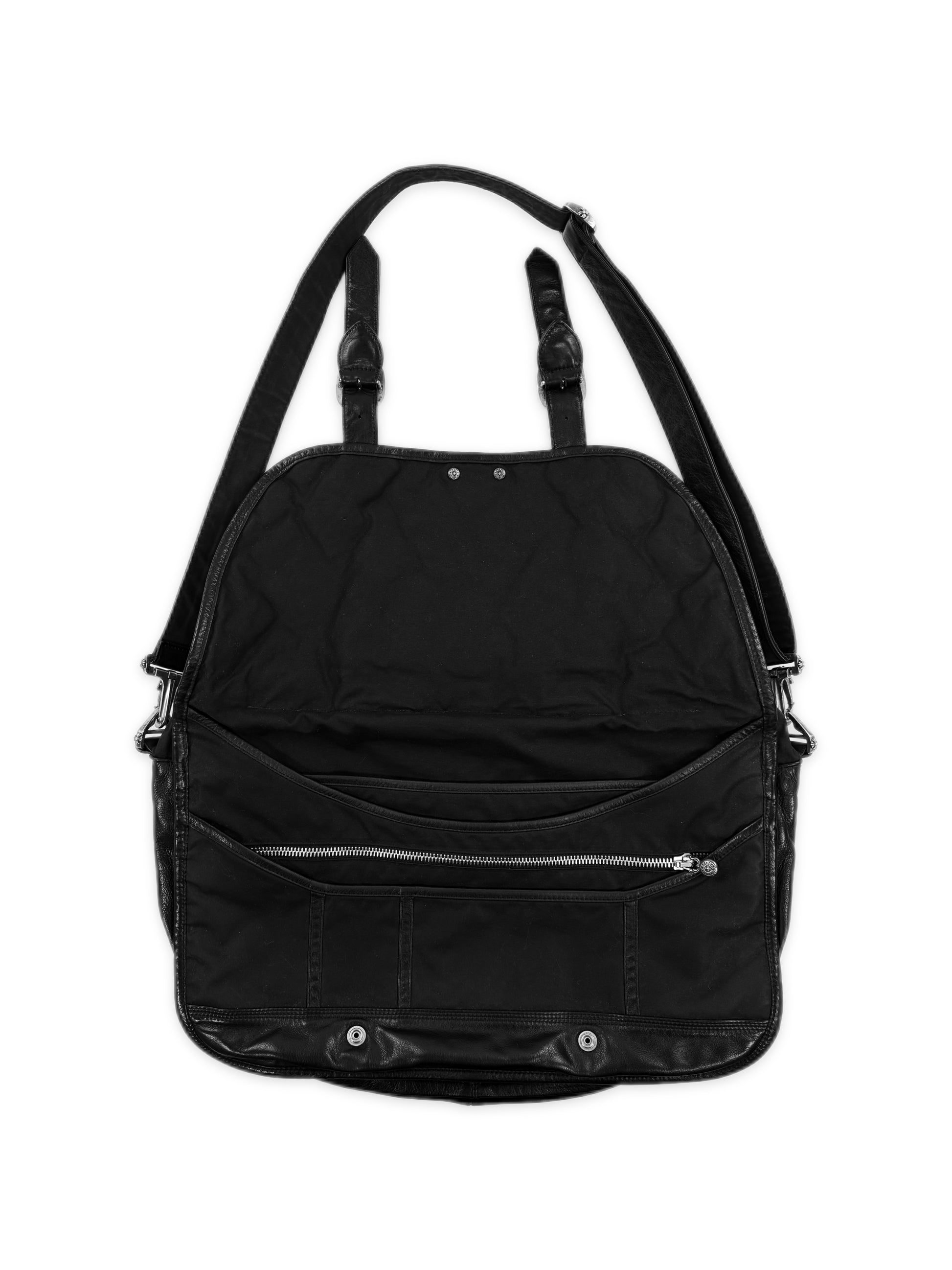 Chrome Hearts Cemetery Leather Cross Patch XL Messenger Crossbody Bag