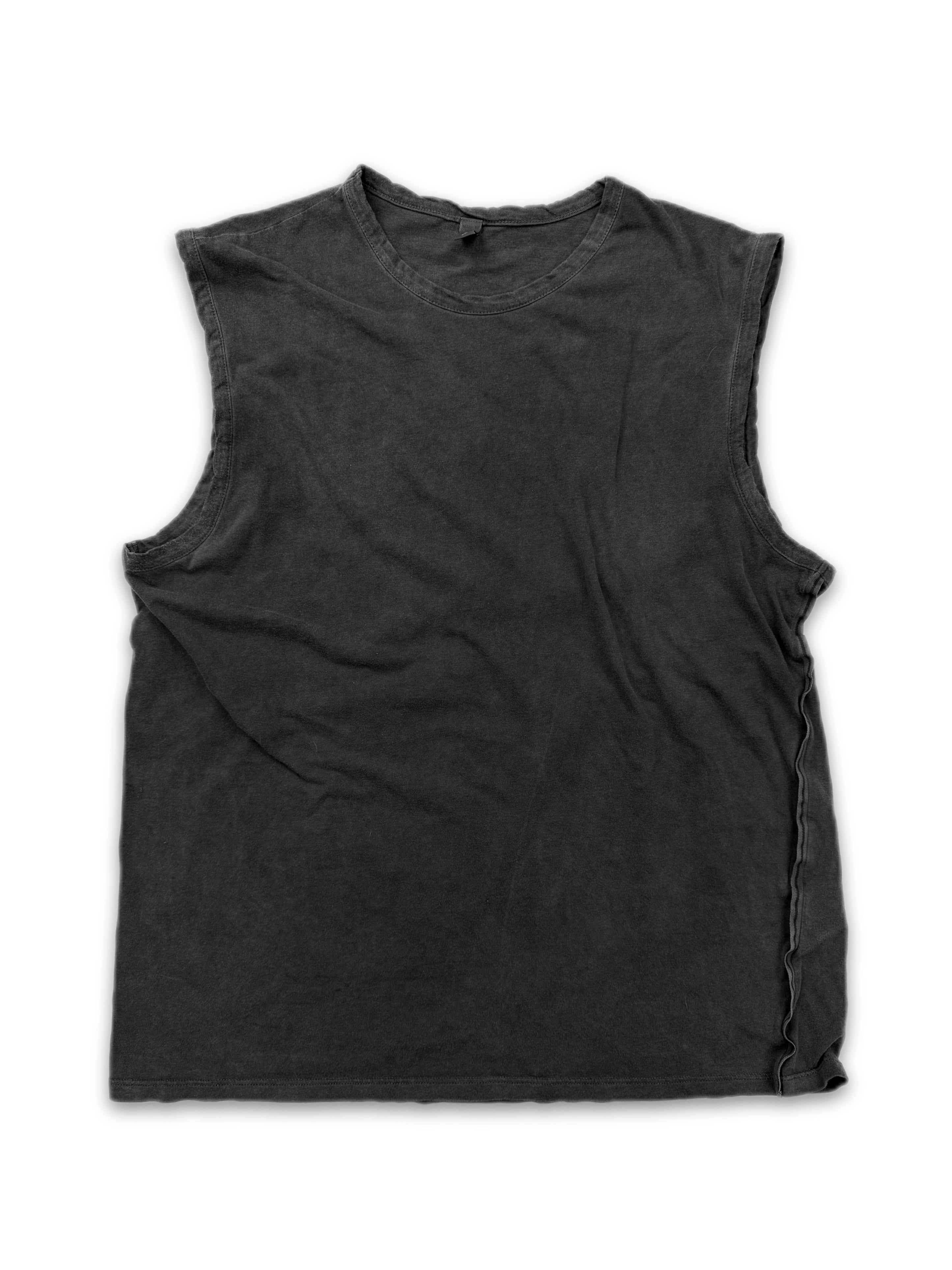 90s Miu Miu Red Stripe Slate Grey Sleeveless Tank-top