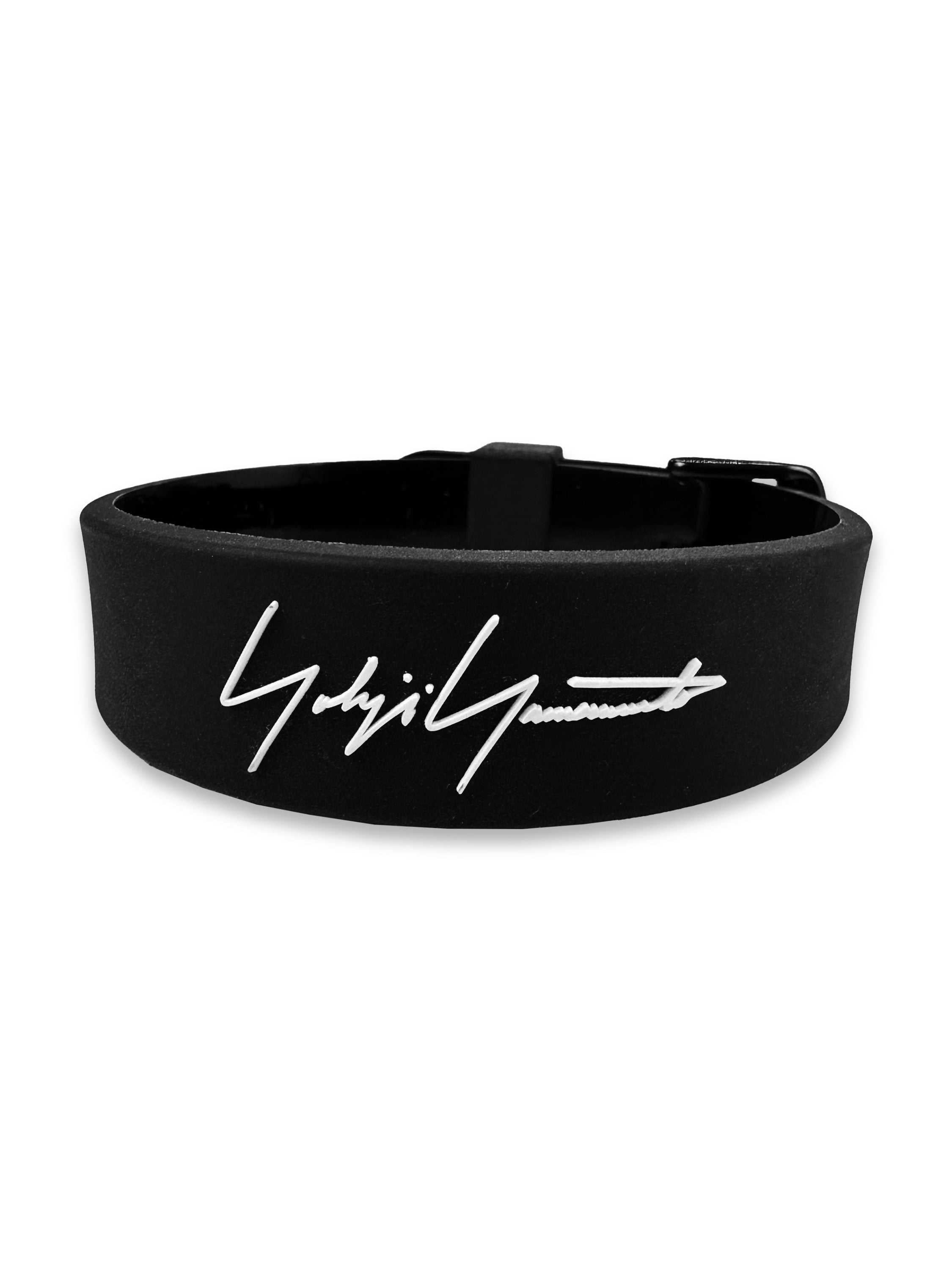 Yohji Yamamoto Black Logo Rubber Belted Bracelet
