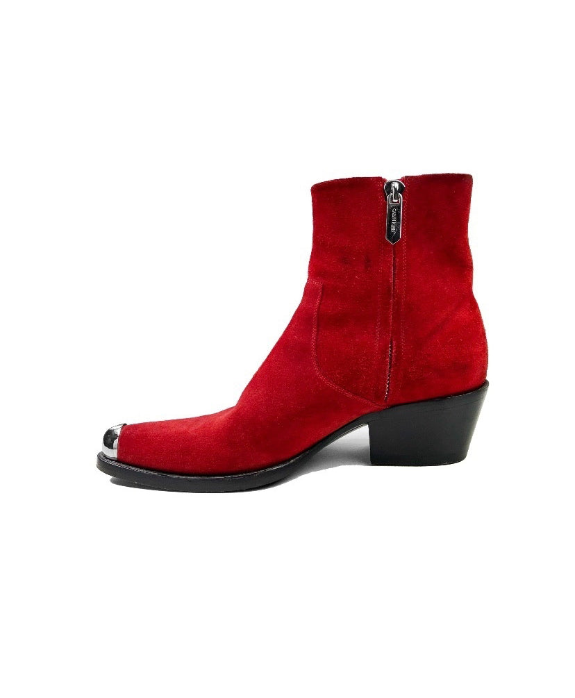 CK205W39NYC by Raf Simons Cal Clute Metal Toe Suede Boots
