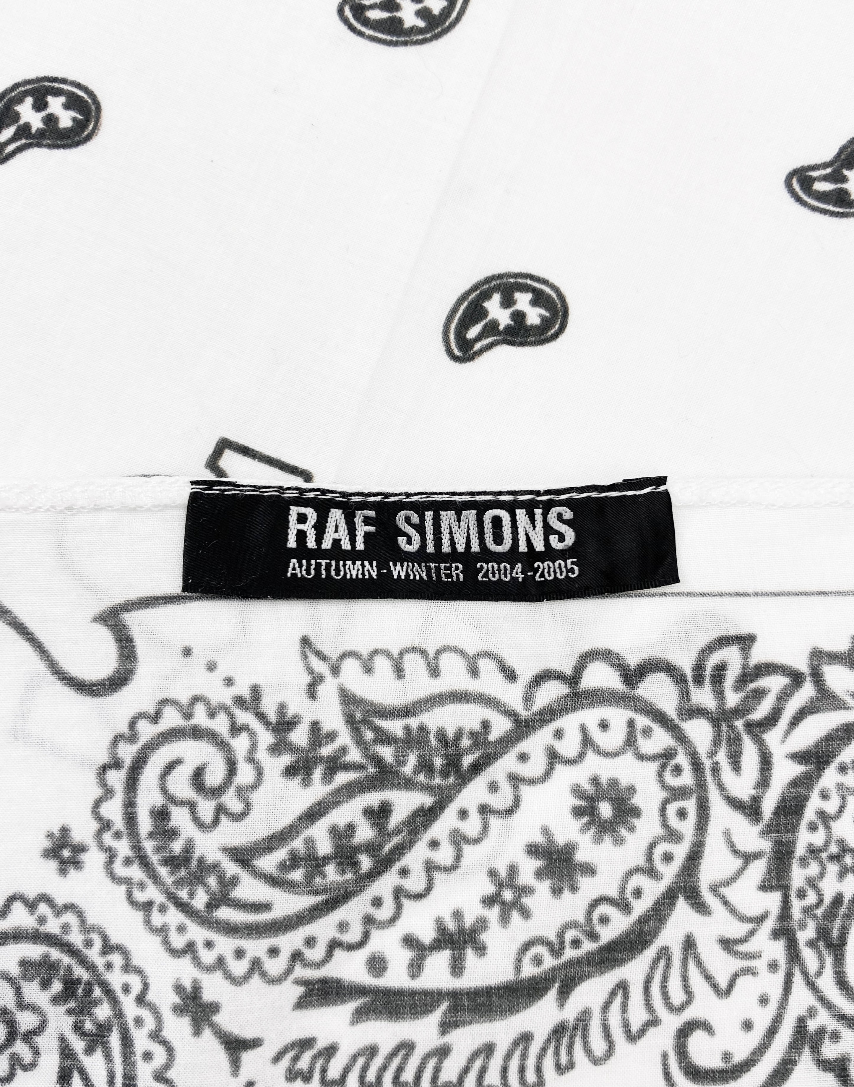 AW04 Raf Simons “Waves” Paisley Print Poem Bandana
