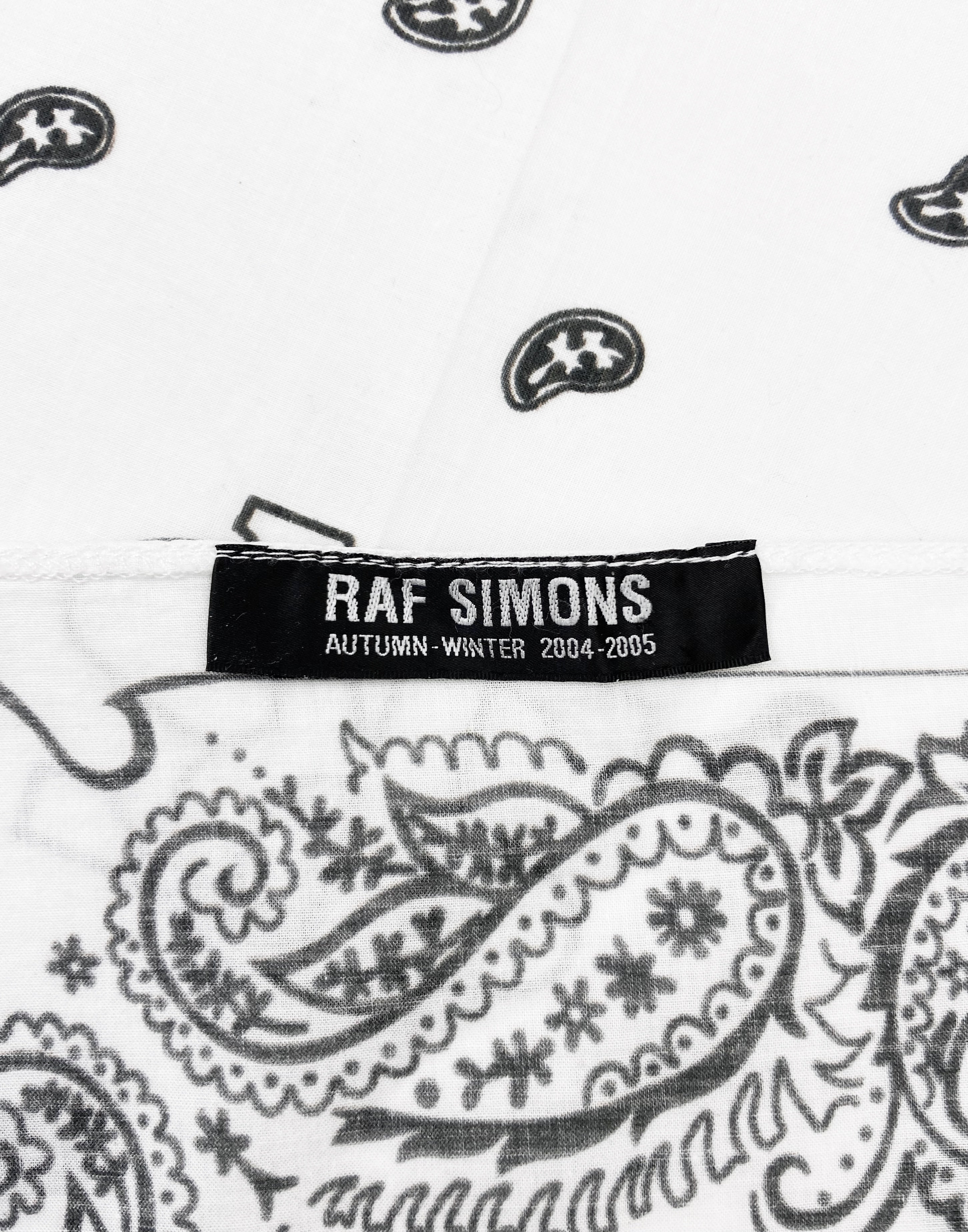AW04 Raf Simons “Waves” Paisley Print Poem Bandana