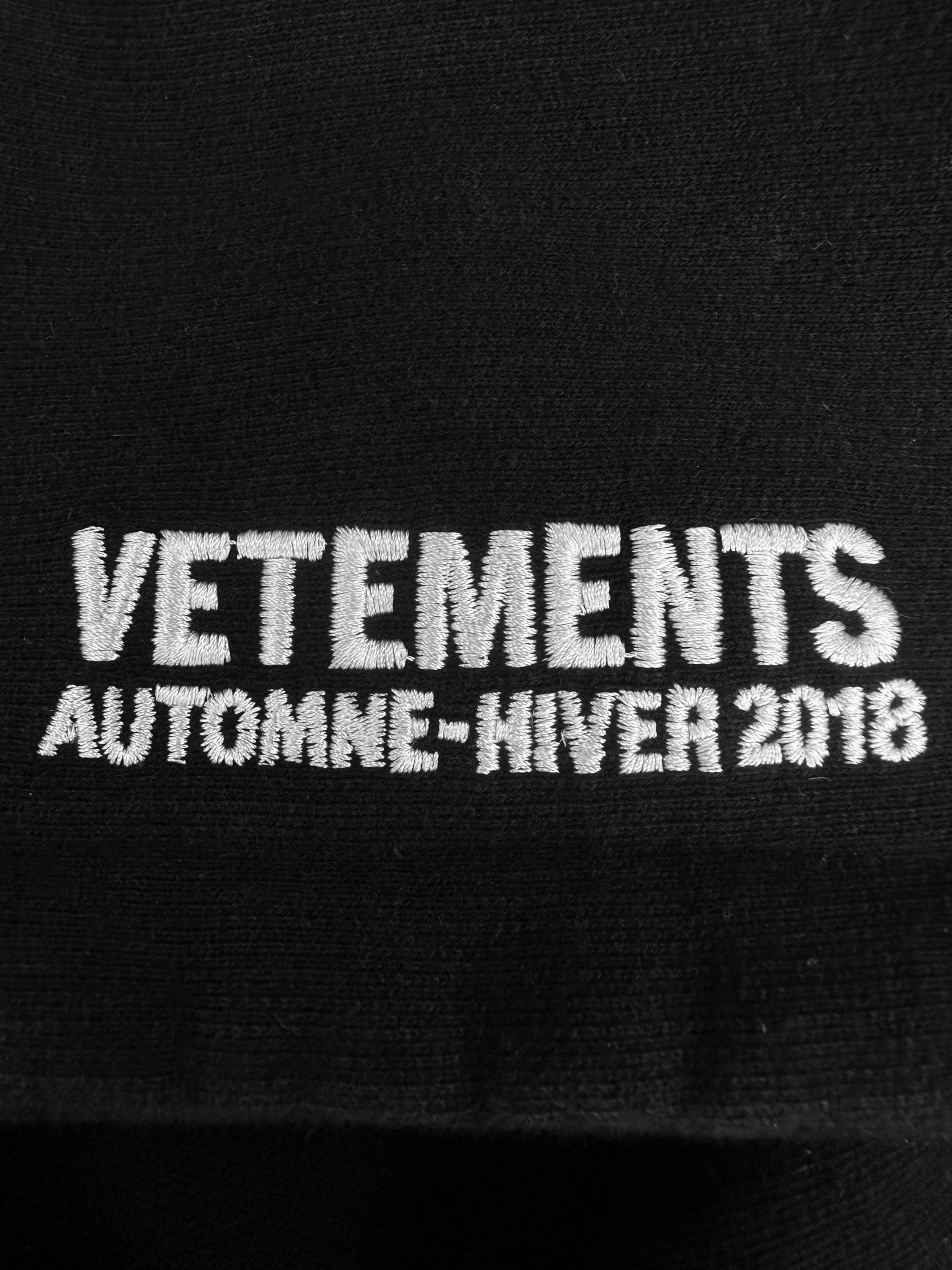 AW18 Vetements Femme ‘Misplaced’ Logo Black Hoodie