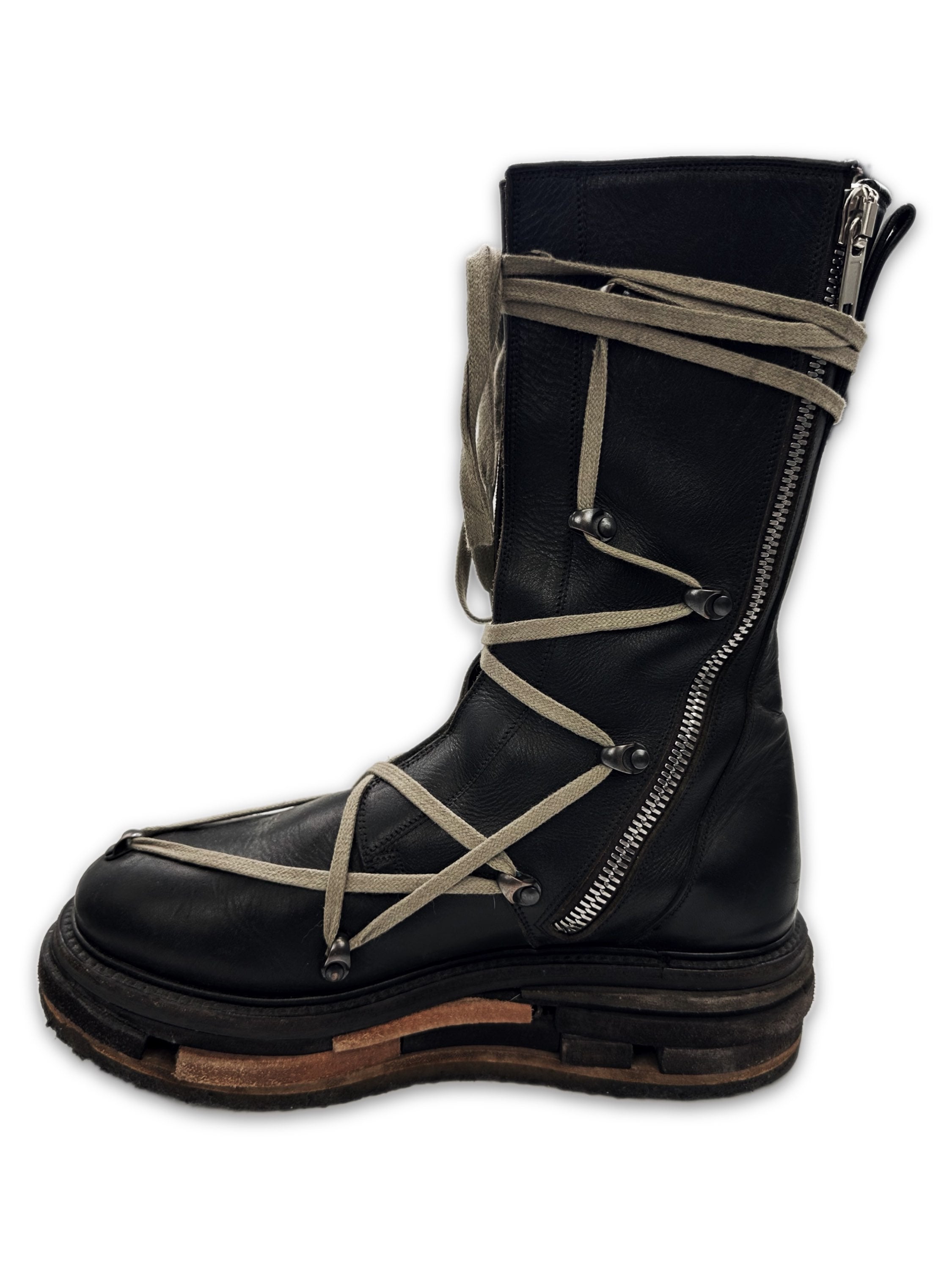 AW17 Rick Owens ‘Lego Sole’ Pentagram Glitter Leather Boots