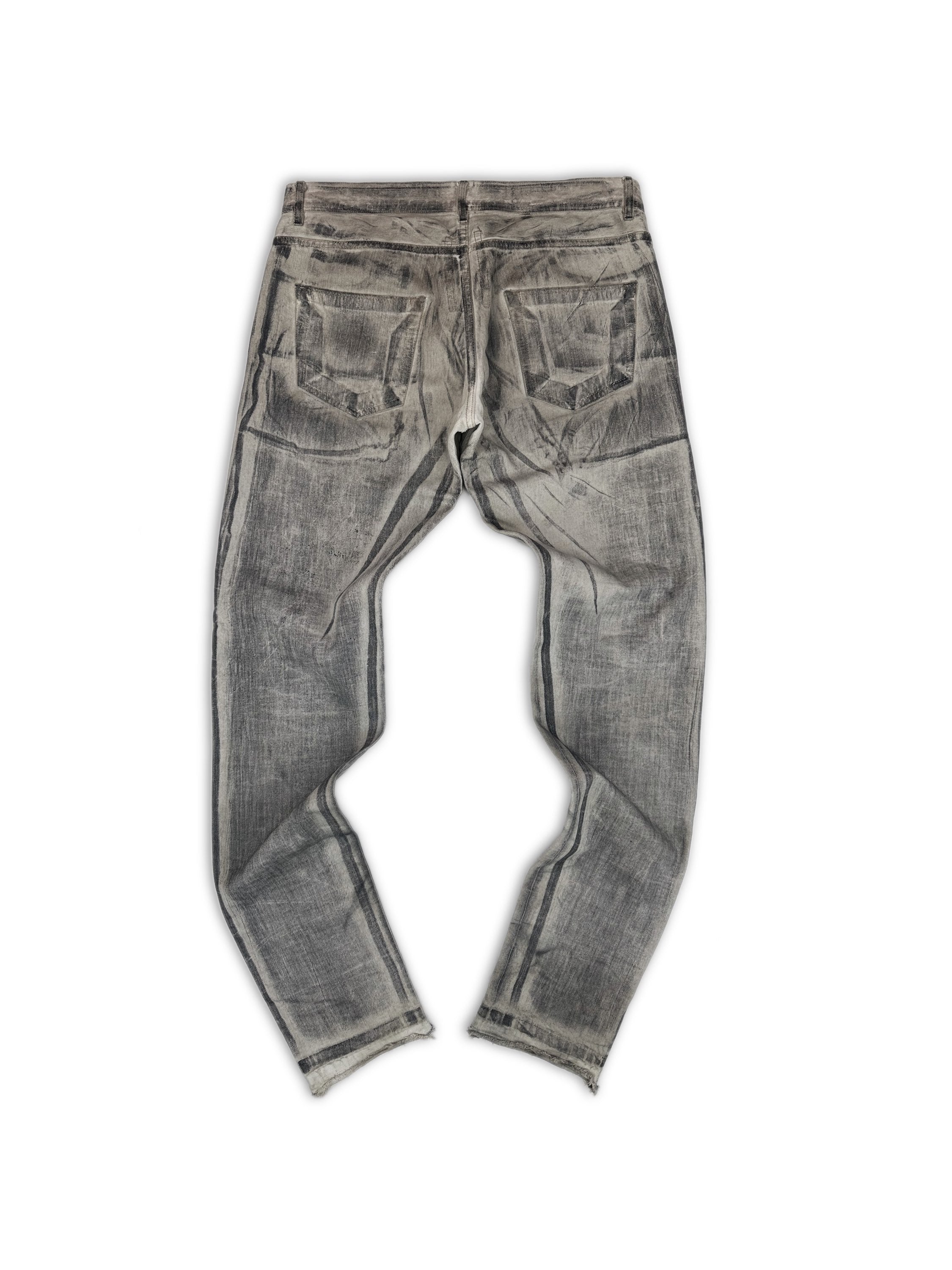 SS10 Rick Owens ‘Gravel’ Wash Waxed Grey Denim