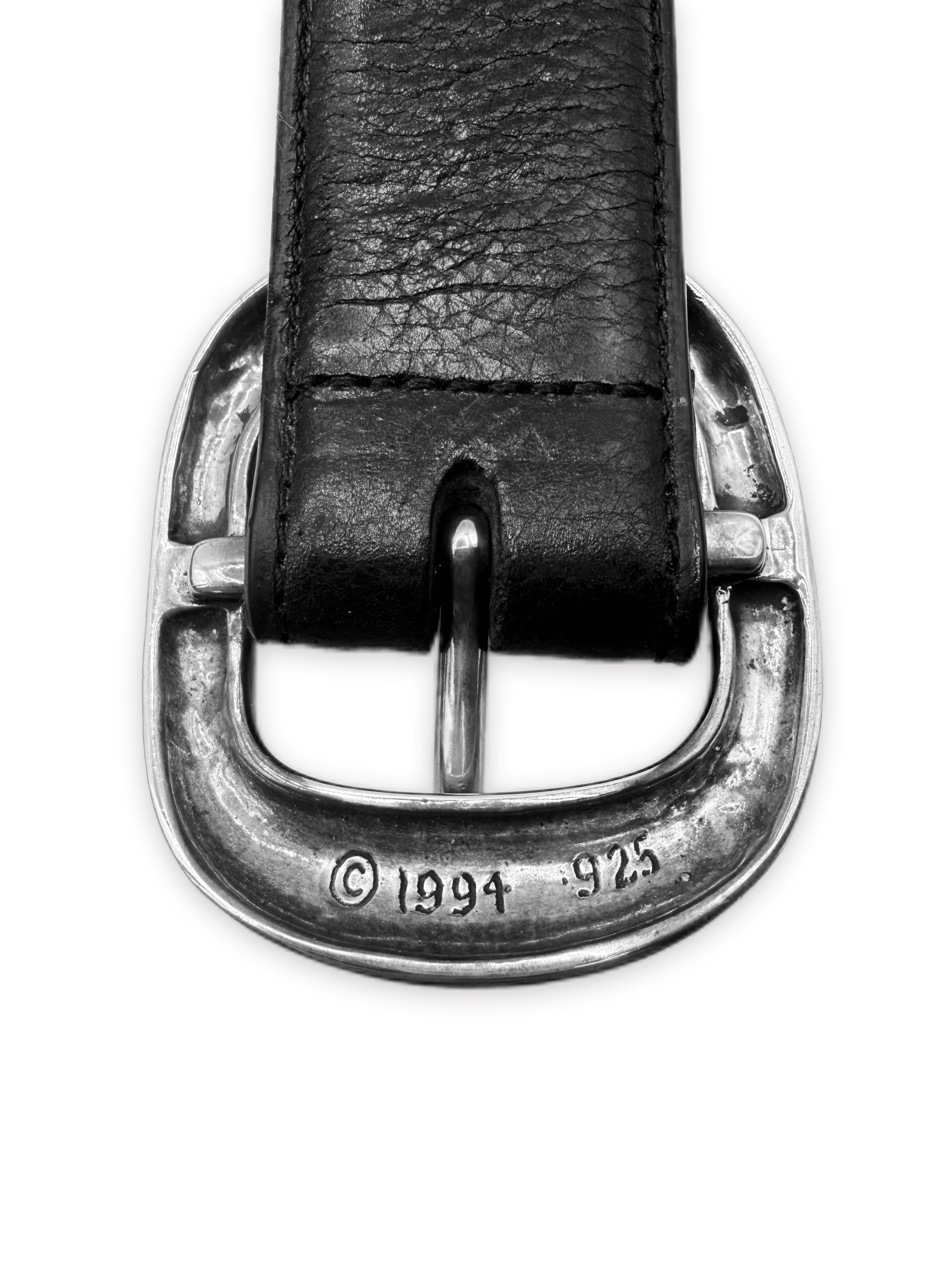 Chrome Hearts 1.5 inch Gunslinger .925 Silver Black Leather Belt