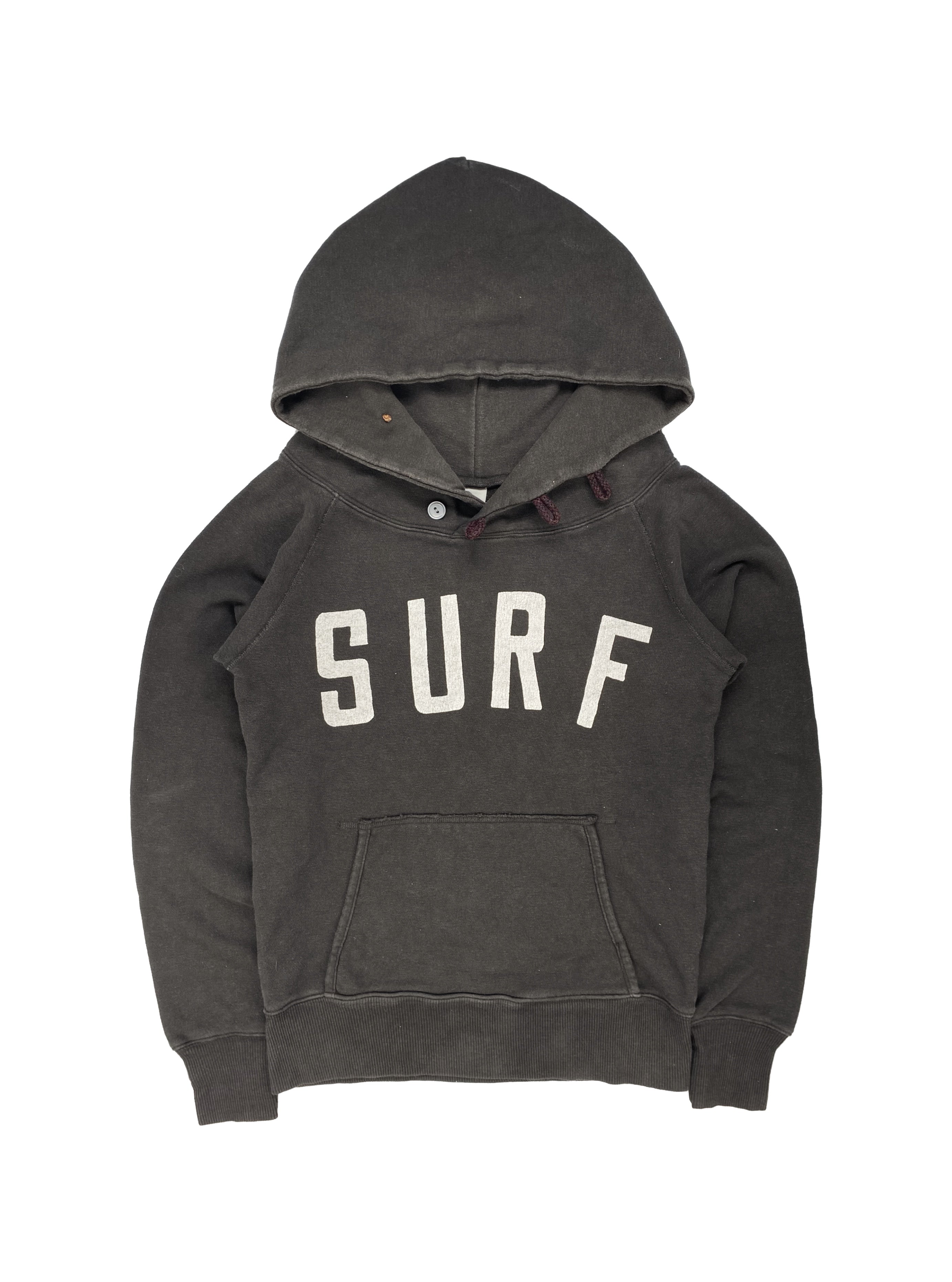 Kapital “SURF” Button Clasp Slate Grey Raglan Hoodie