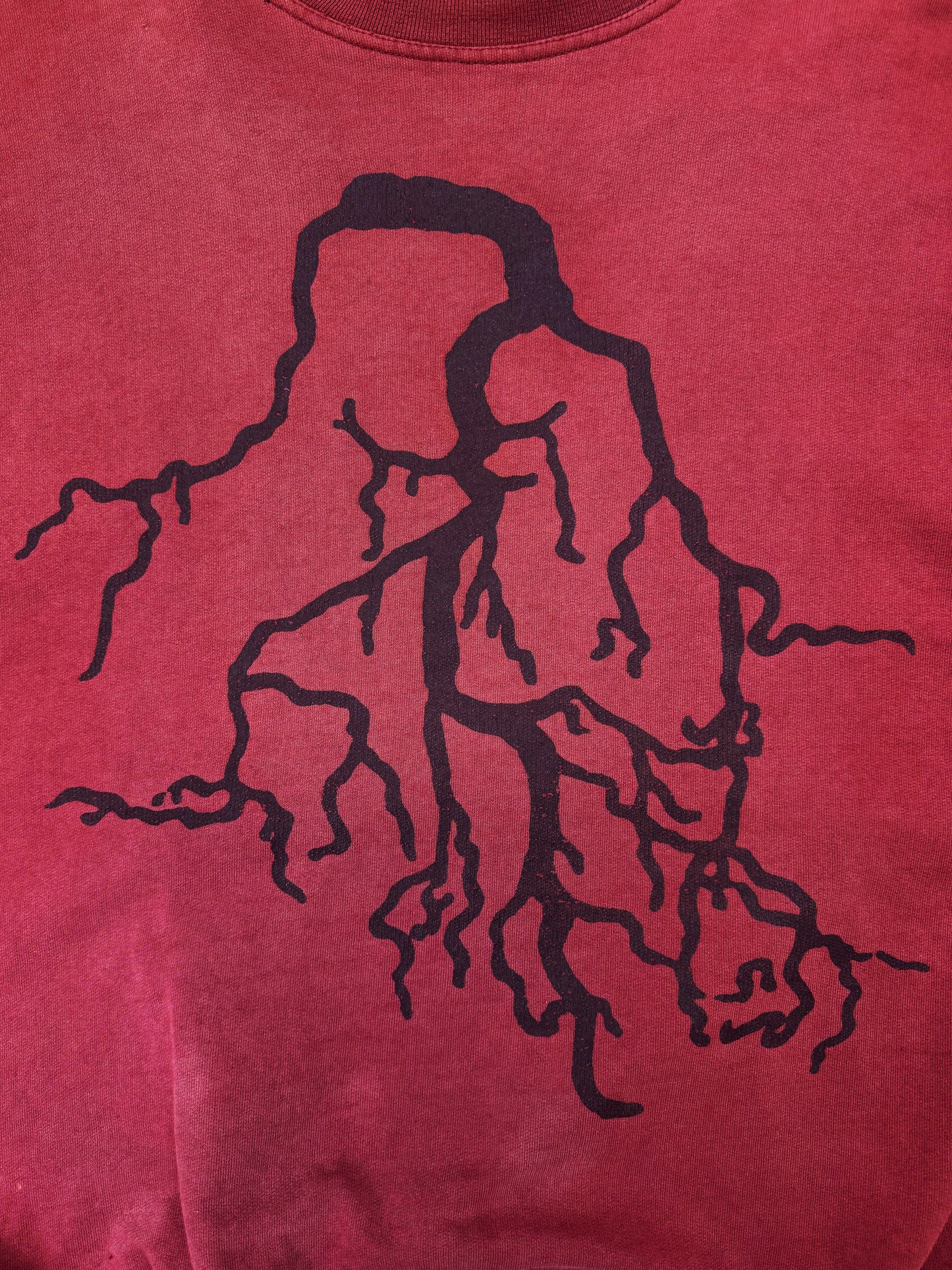 AW02 Raf Simons ‘Virginia Creeper’ Roots Front Graphic Red Crewneck