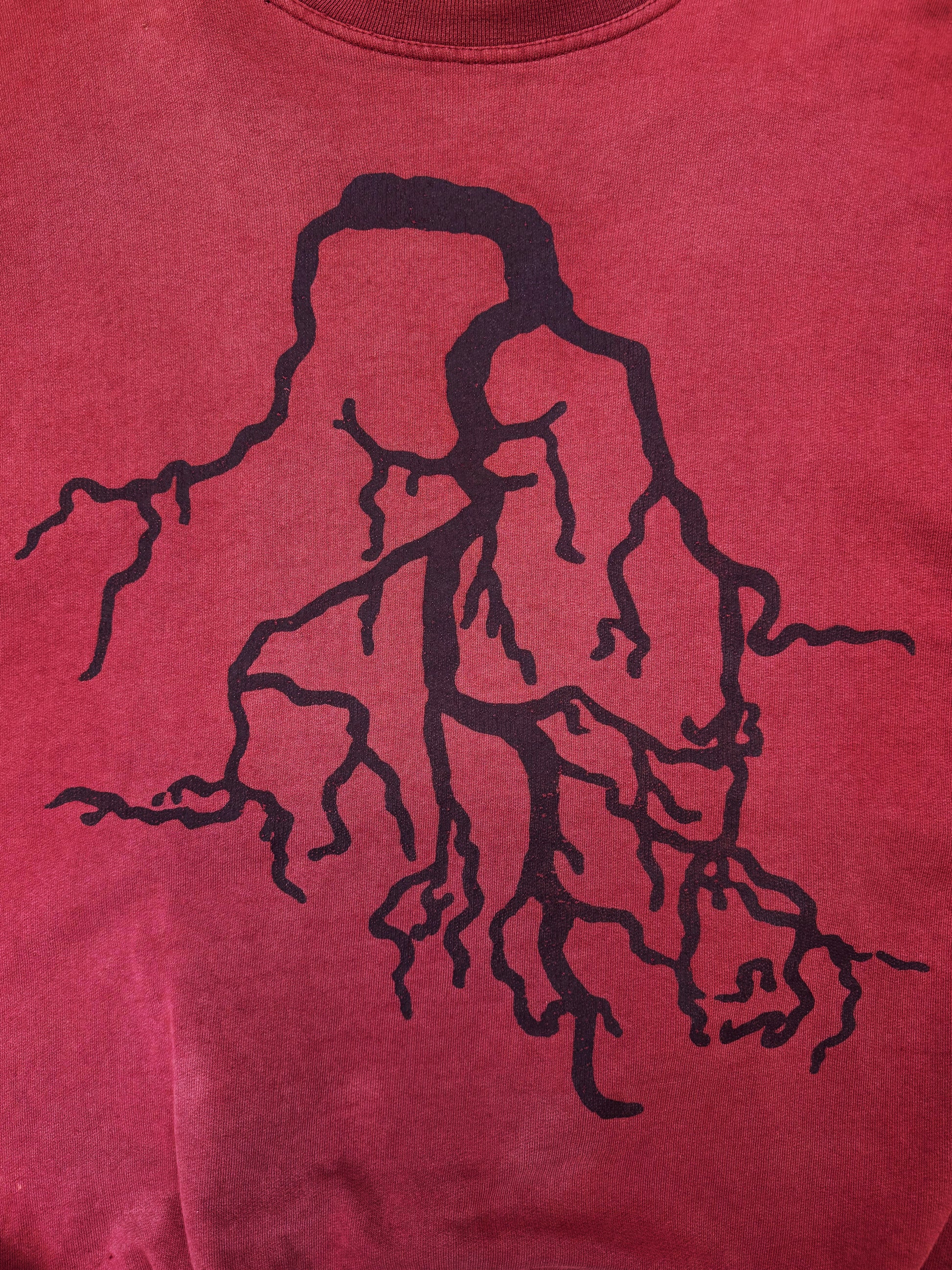 AW02 Raf Simons ‘Virginia Creeper’ Roots Front Graphic Red Crewneck