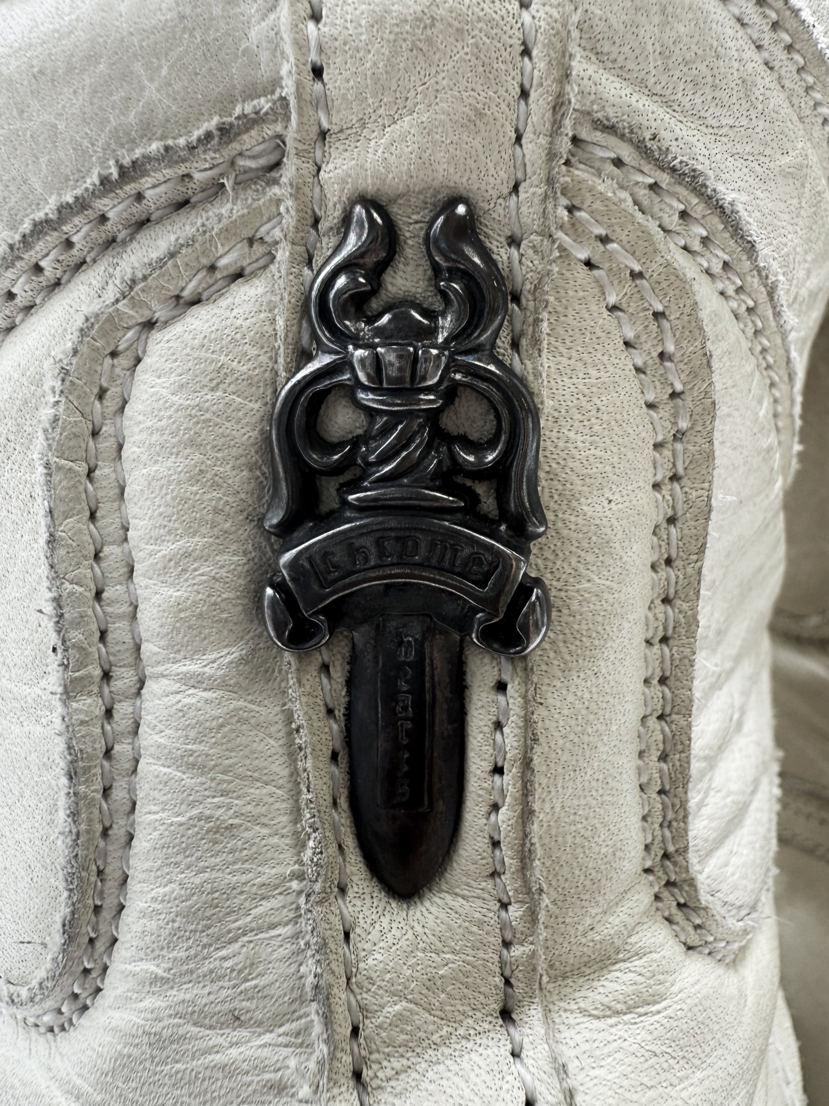 SS06 Rick Owens x Chrome Hearts OG Cross Milk Dunk Sneakers