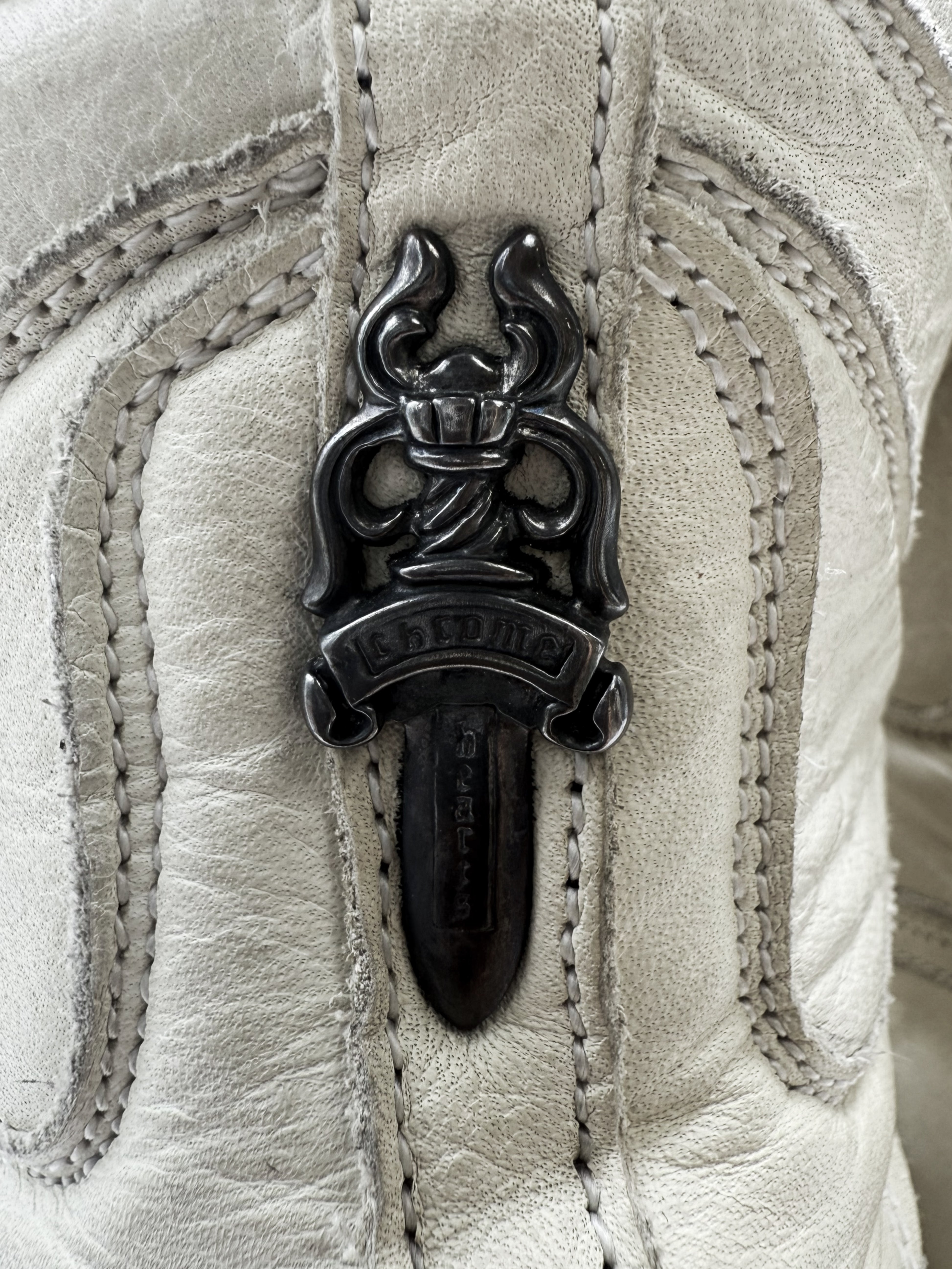 SS06 Rick Owens x Chrome Hearts OG Cross Milk Dunk Sneakers