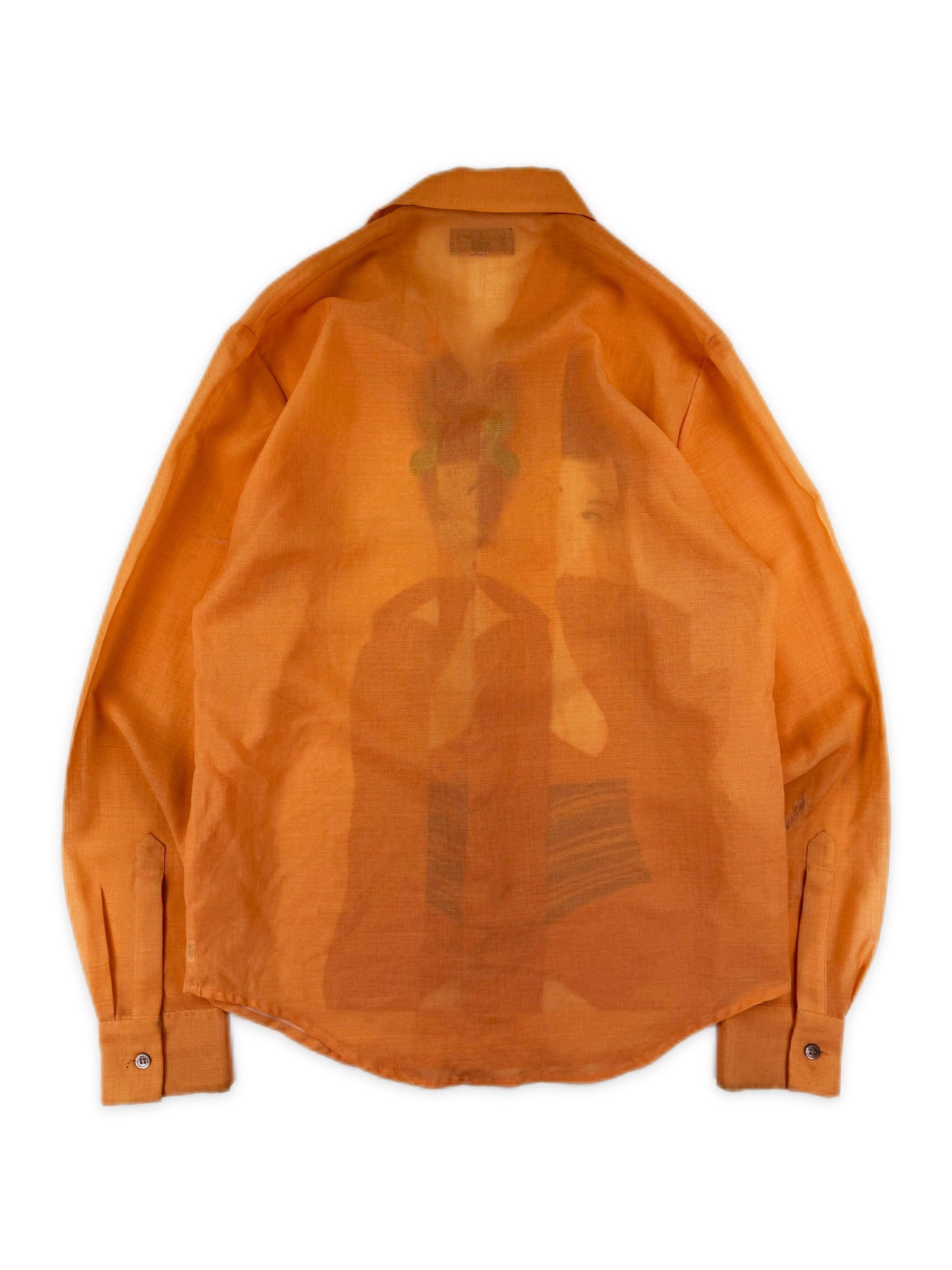 SS02 Yohji Yamamoto Homme Saeko Orange Pin Up Button Long Sleeve 🍊