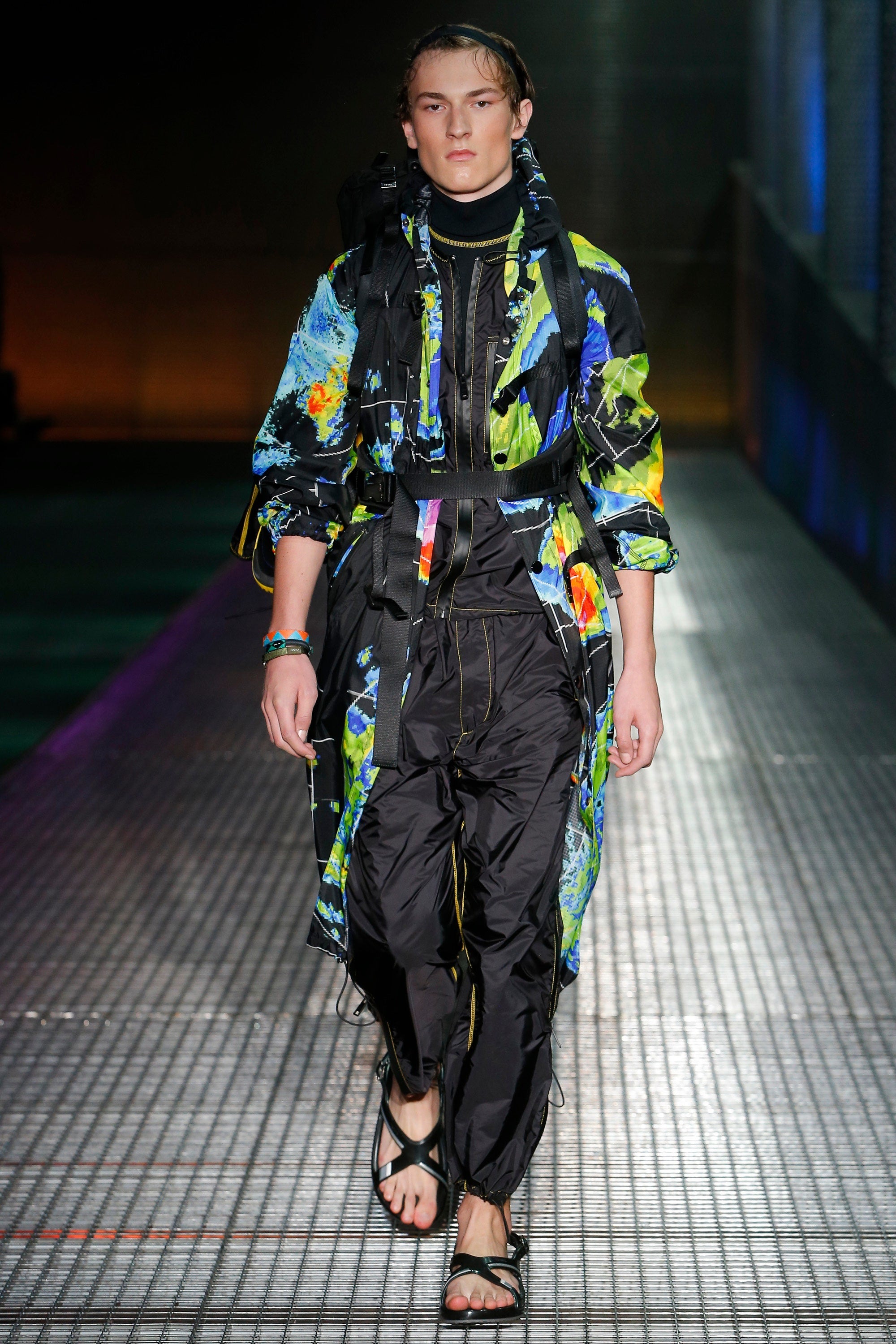 SS17 Prada ‘Radar’ Pixelated Ripstop Graphic Nylon Jacket