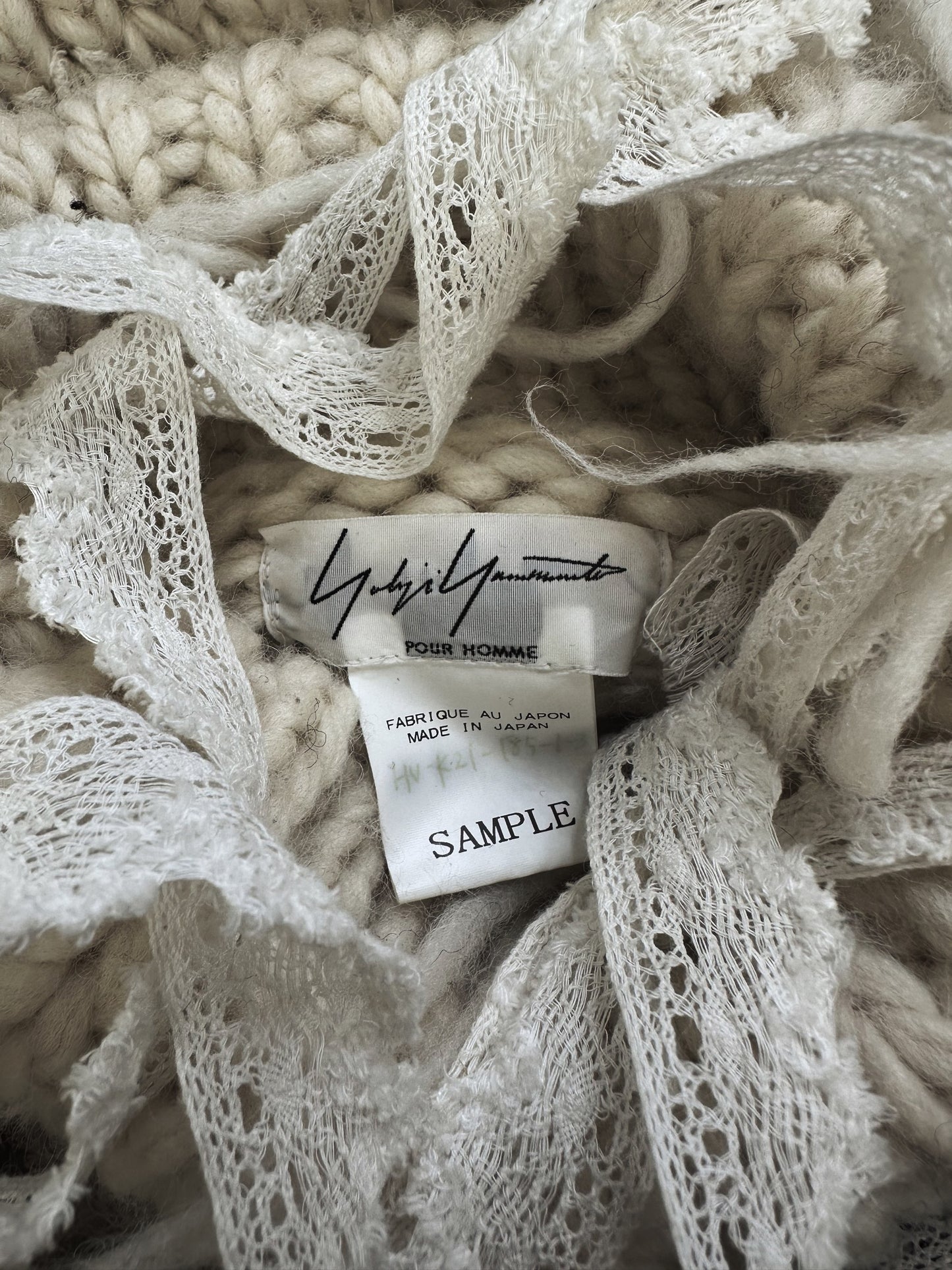 90s Yohji Yamamoto SAMPLE ‘Tassel’ Chunky Knit Turtleneck Sweater