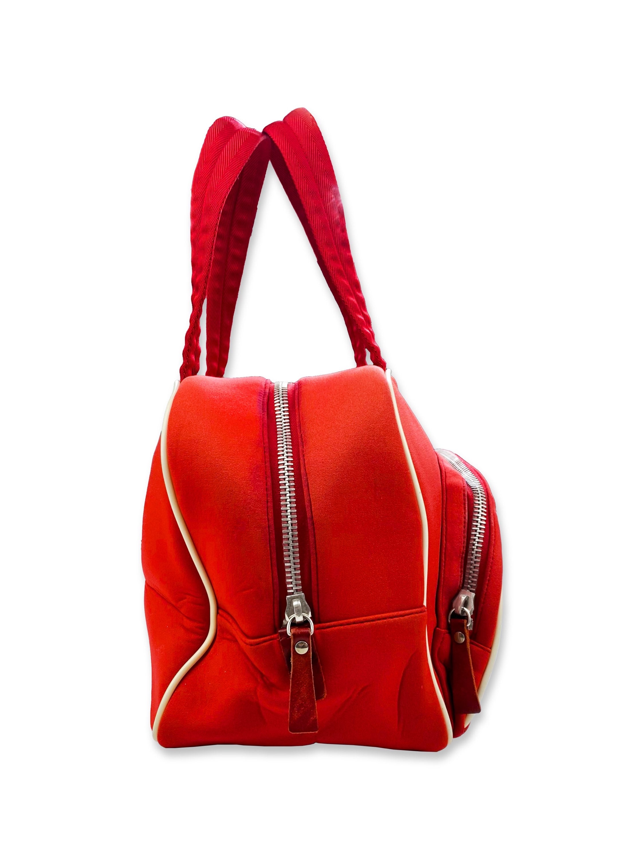 2000’s Prada Sport Nylon Cherry Red Multi-Pocket Hand Bag