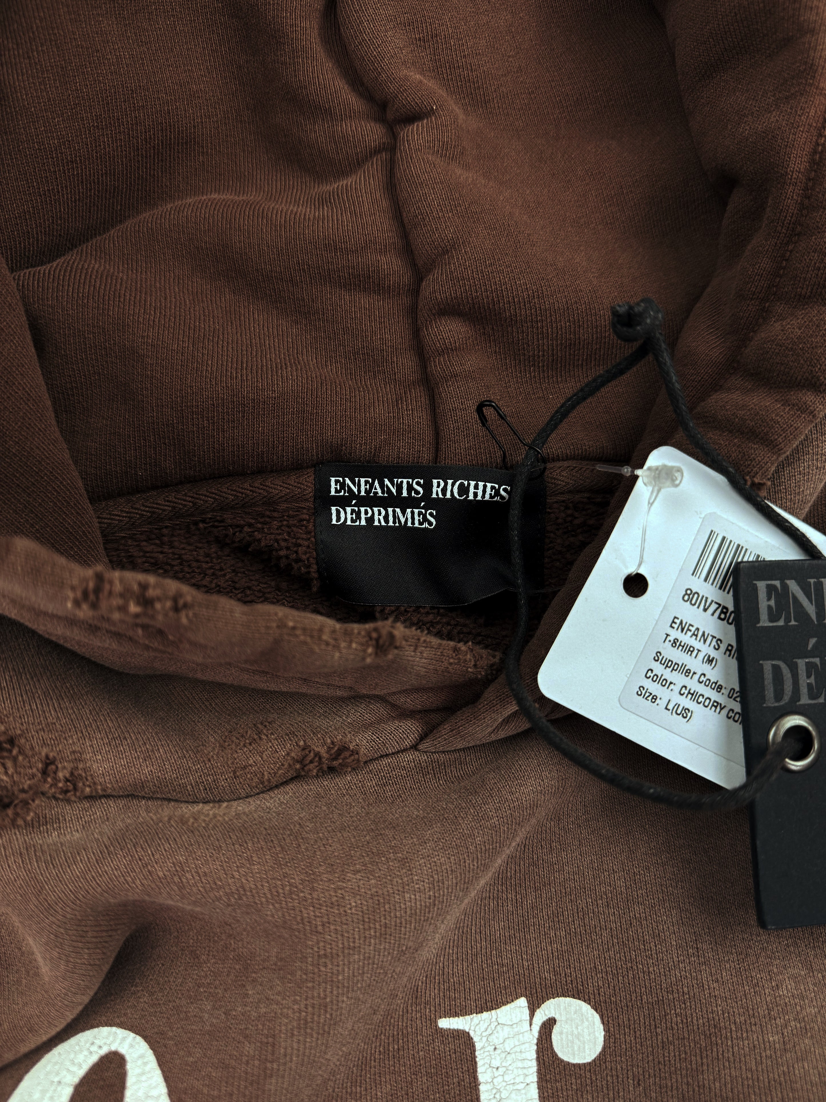 Enfants Riches Deprimes ‘Louise Eats Sandwich’ Brown Distressed Hoodie