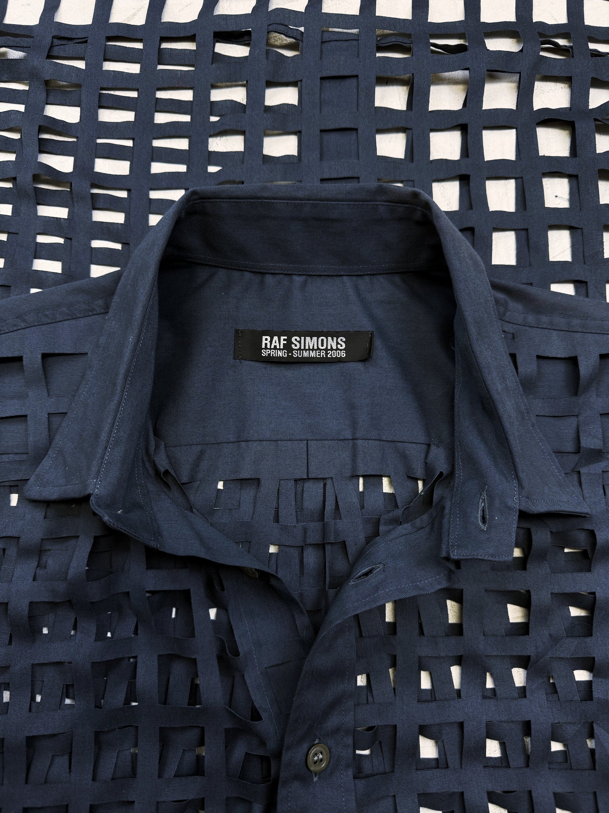 SS06 Raf Simons ‘Icarus Surgit’ Laser Cut Button Up Shirt