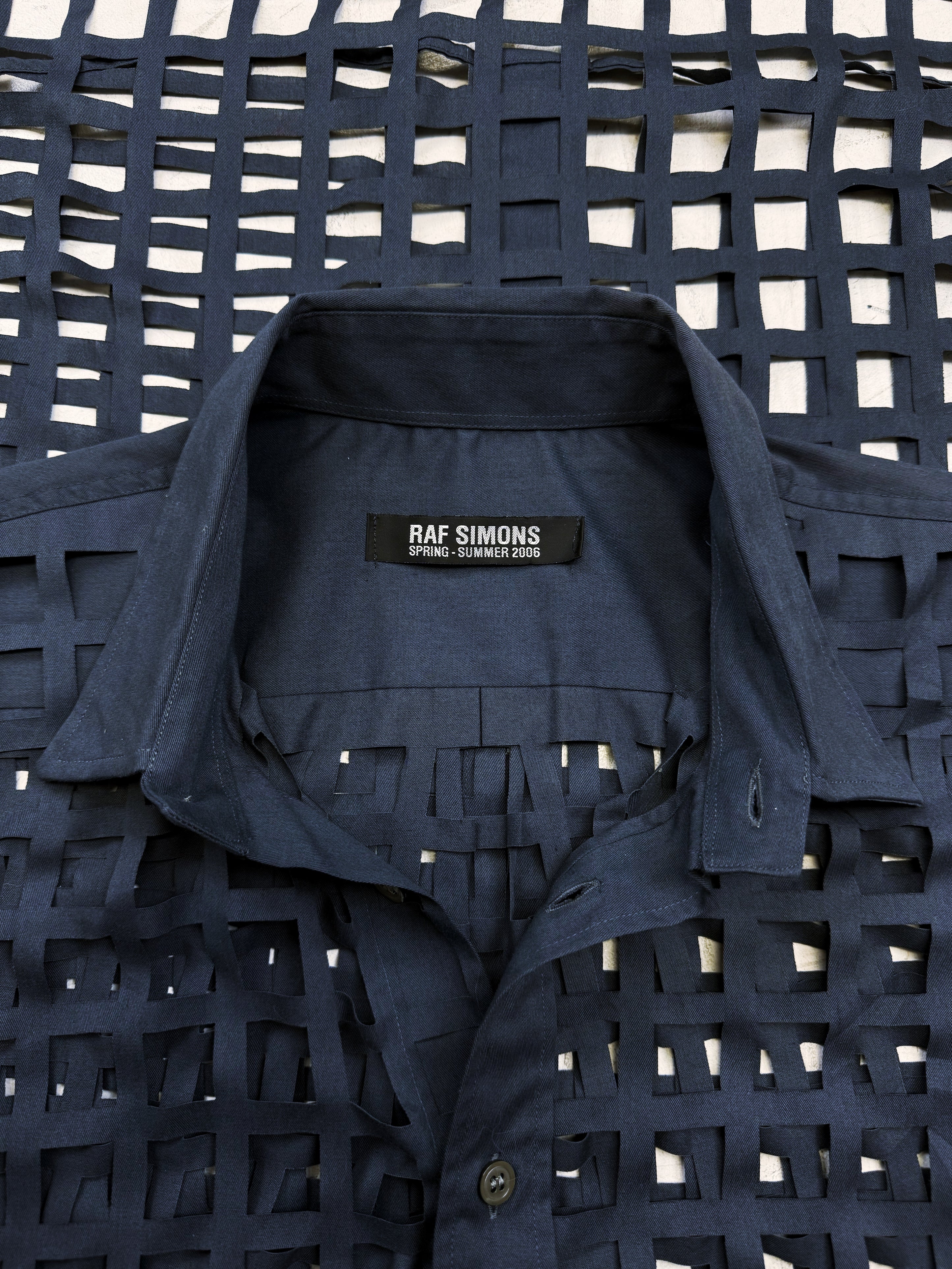 SS06 Raf Simons ‘Icarus Surgit’ Laser Cut Button Up Shirt