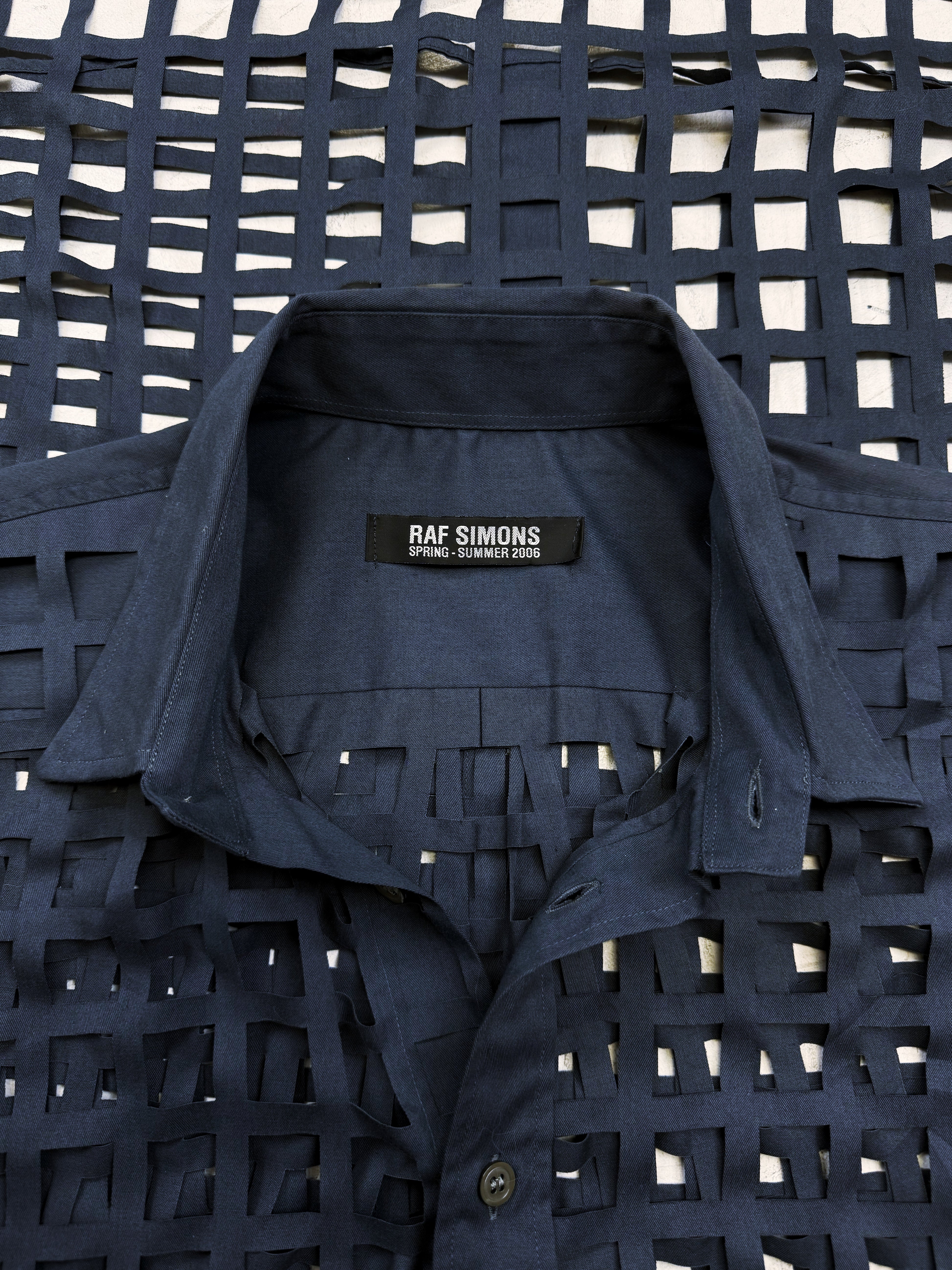 SS06 Raf Simons ‘Icarus Surgit’ Laser Cut Button Up Shirt