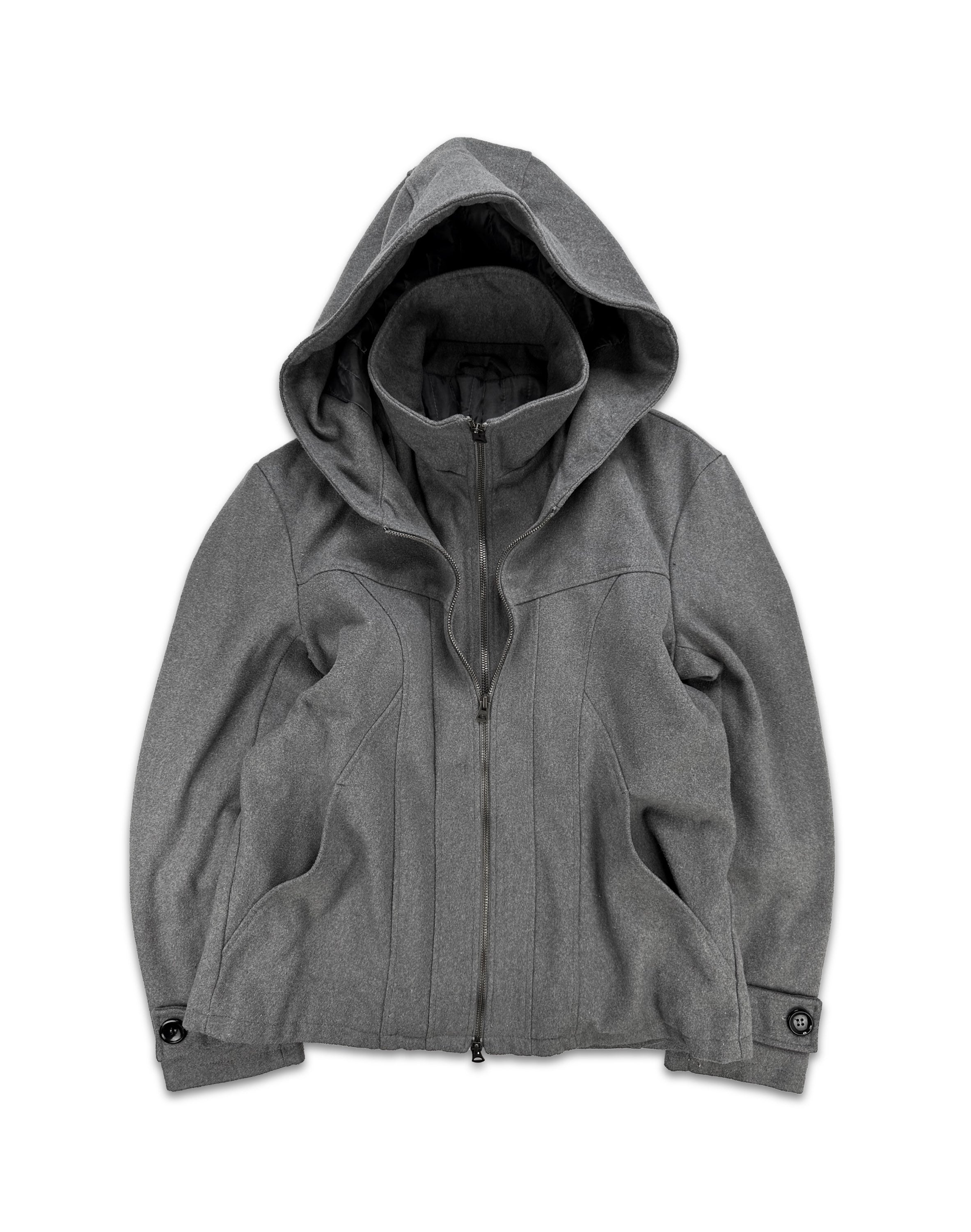 00s Tete Homme ‘Double Layered’ Grey Wool Jacket