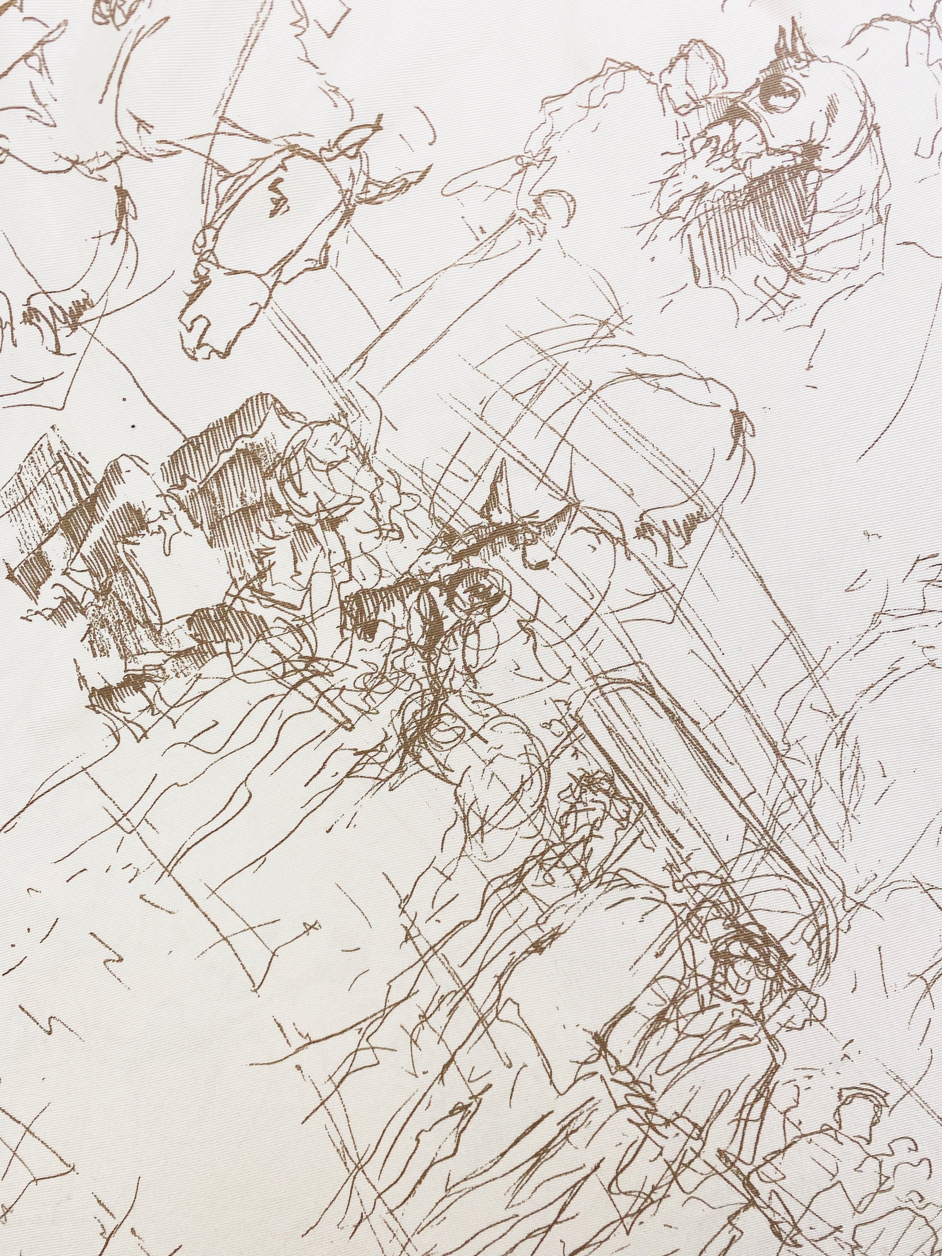 Hermès Silk Sleeveless Scribble Collared Top
