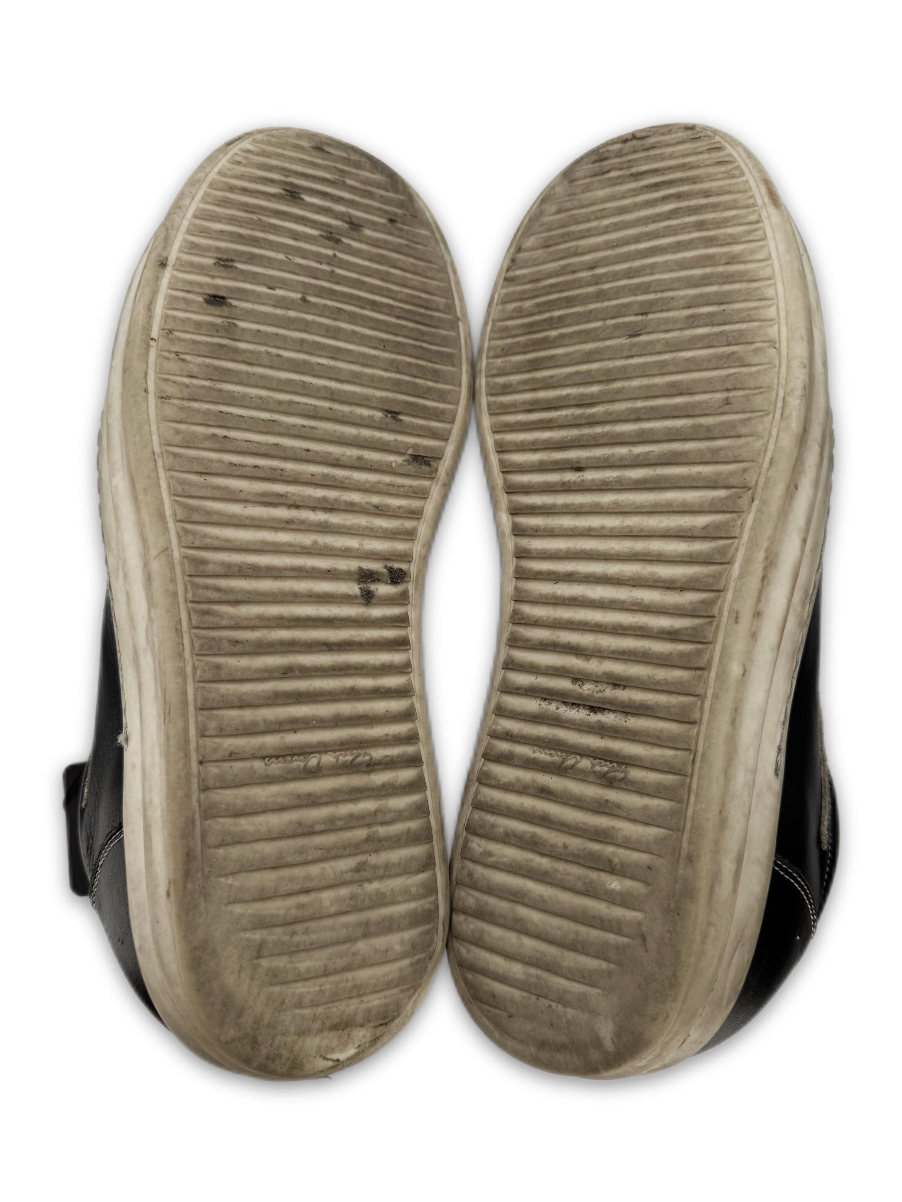 Rick Owens Black Leather Low-top ‘Vans’ Sneakers