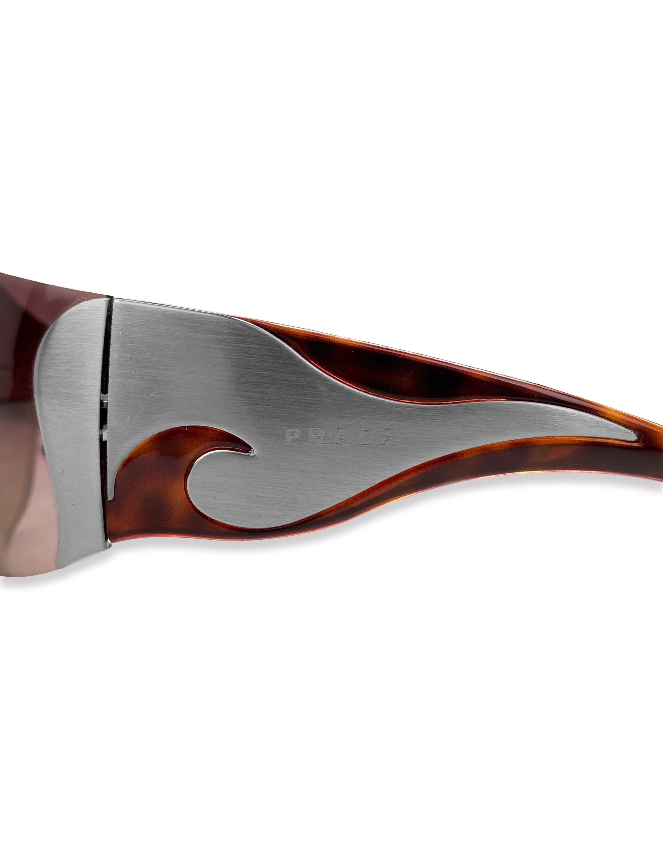 Prada Metallic Flame Emblem Rose Tint Incognito Sunglases