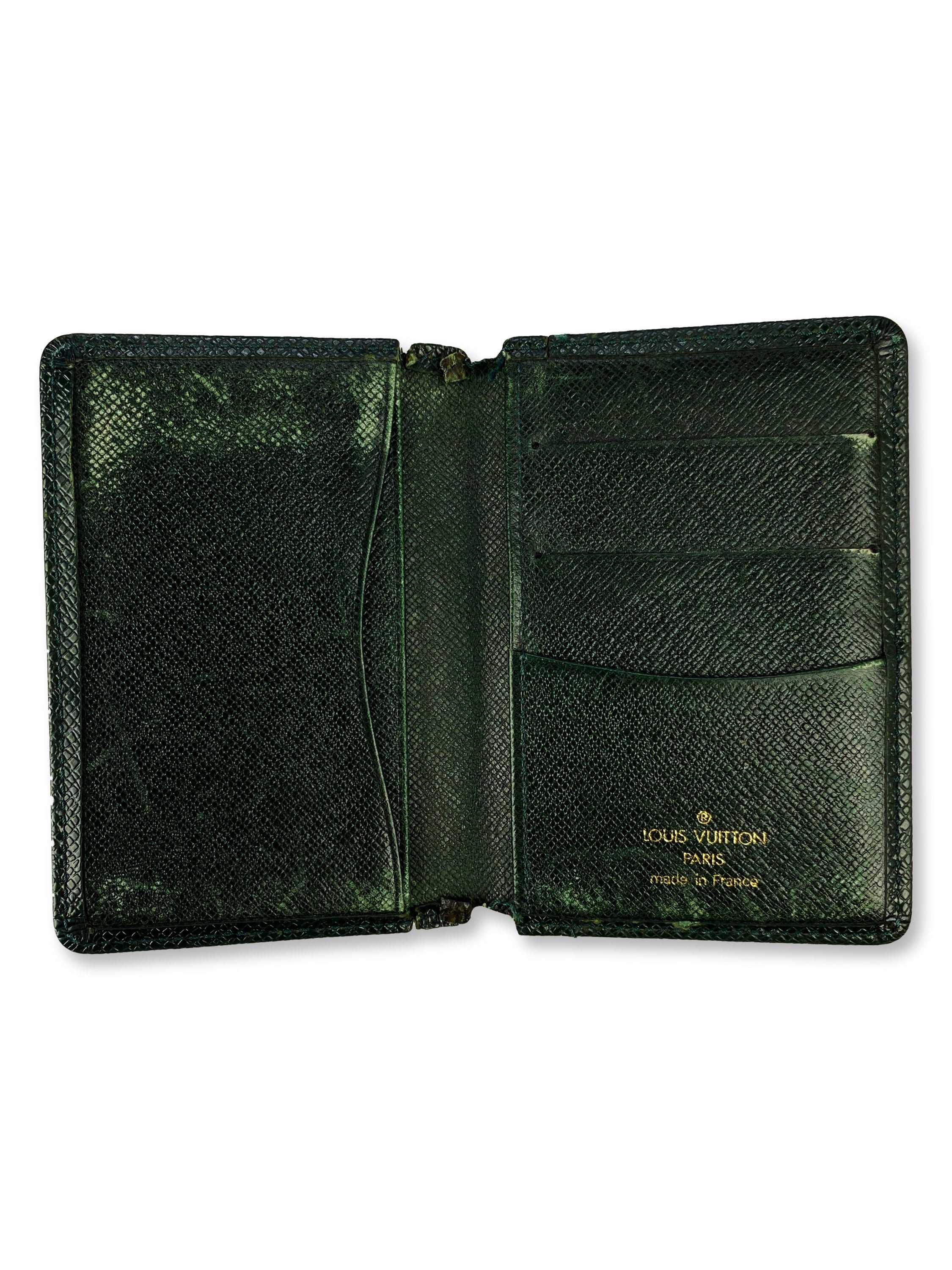 Louis Vuitton LV Logo Embossed Pine Green Wallet