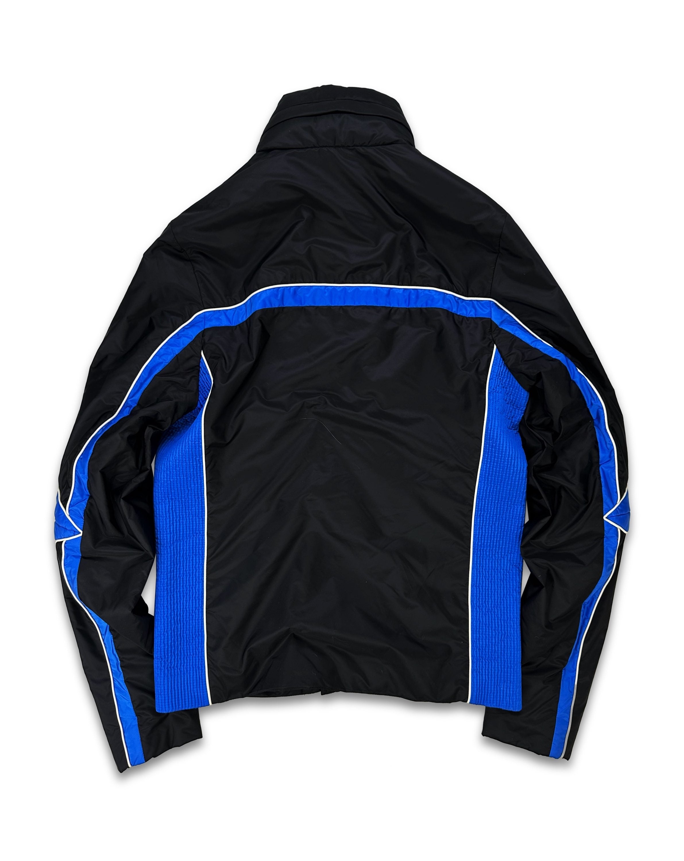 SS16 Prada Sport ‘Striped’ Two Tone Nylon High Neck Puffer Jacket