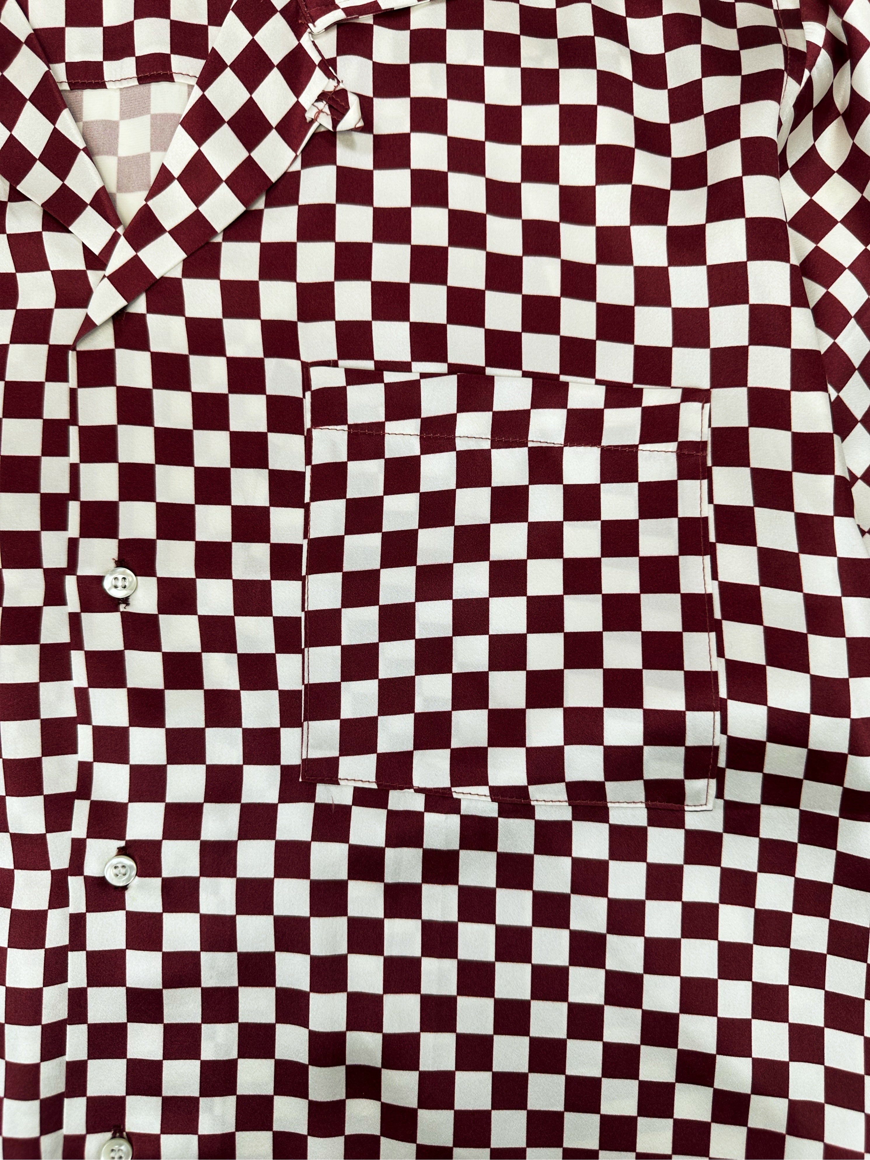 AW19 Enfants Riches Deprimes Silk ‘Checkered’ Camp Collar Shirt