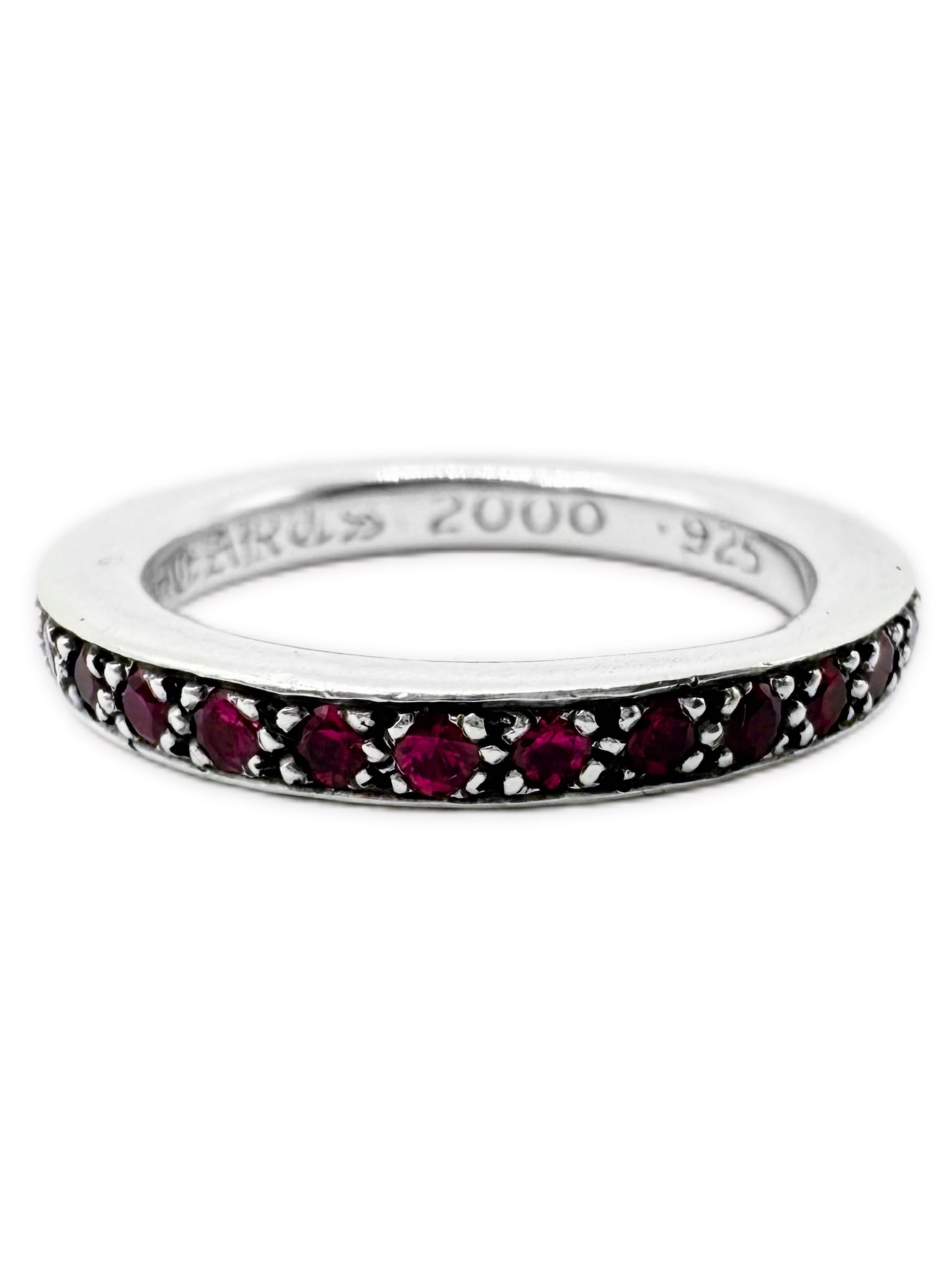 Chrome Hearts Ruby Eternity Love Factory Set .925 Silver Ring