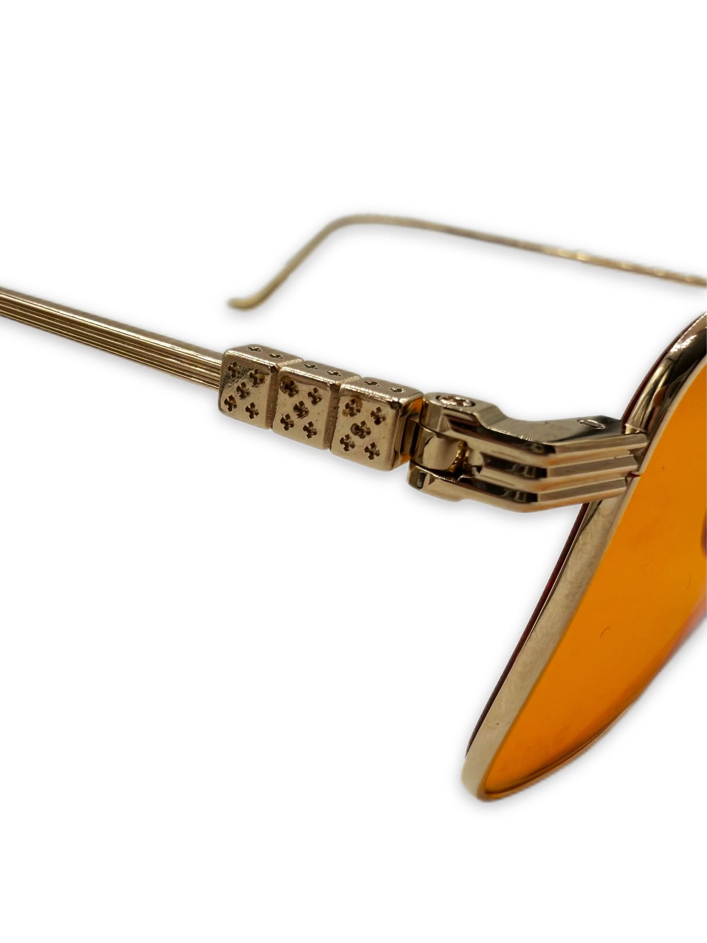Chrome Hearts ‘AM’ Dice Gold Plated Aviator Prescription Glasses