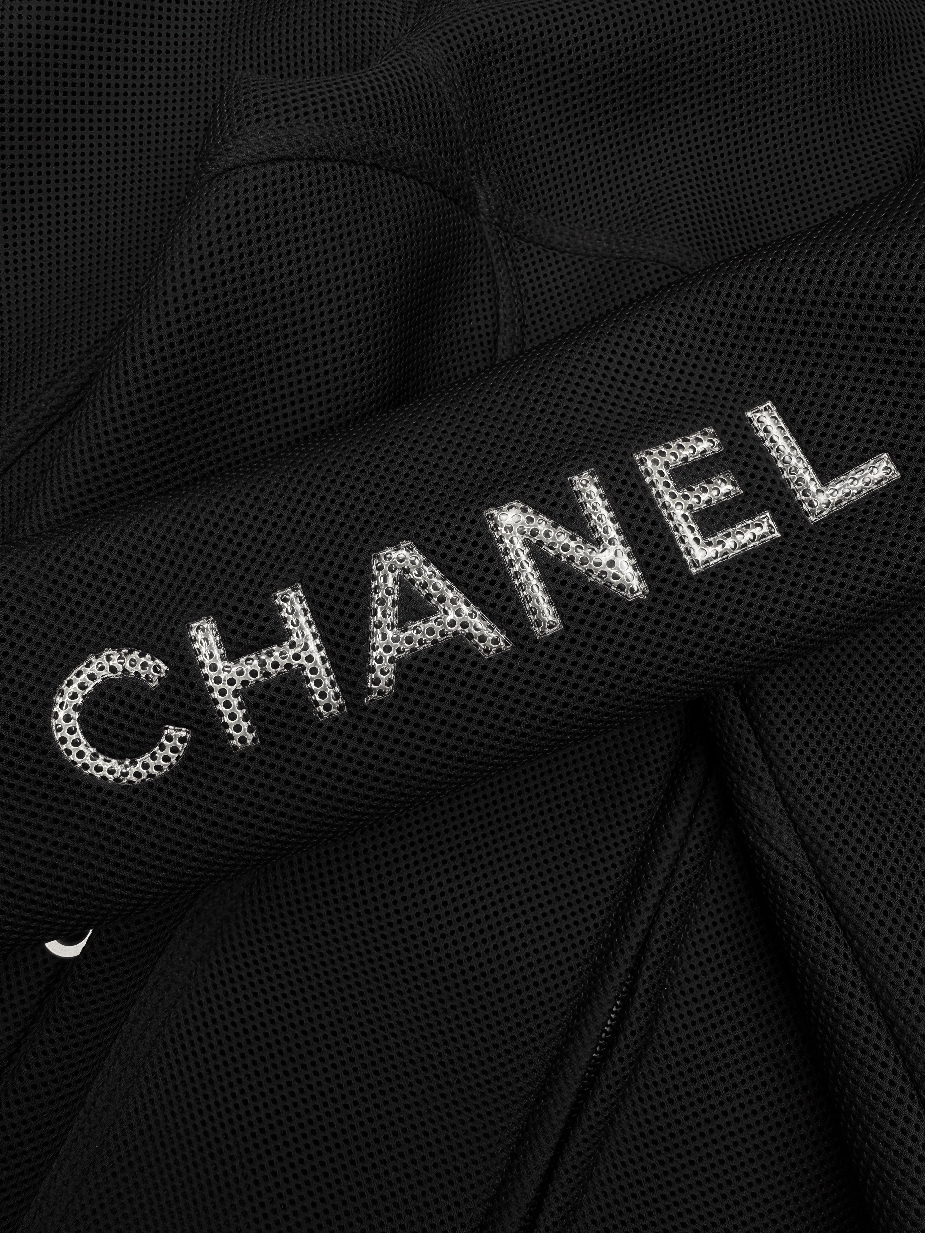 SS03 Chanel Identification ‘Sport’ Black Logo Full-zip Mesh Jacket
