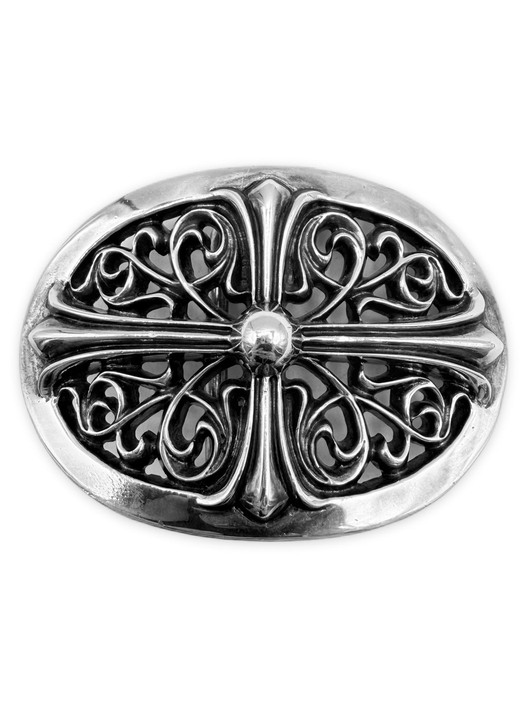Chrome Hearts 1.5 in Oval .925 Silver Belt Buckle