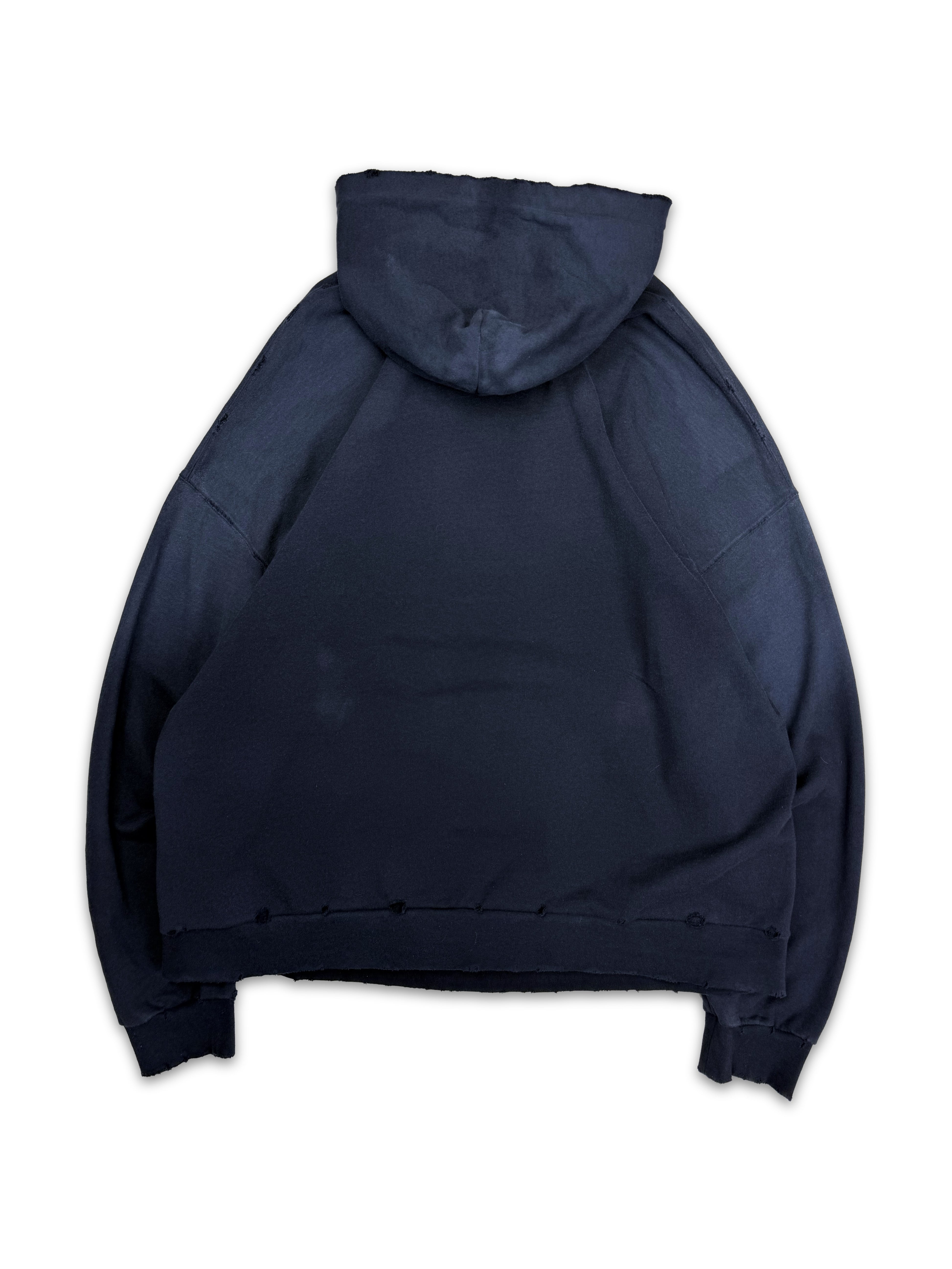 SS22 Balenciaga ‘No Comment’ Distressed Slogan Faded Hoodie