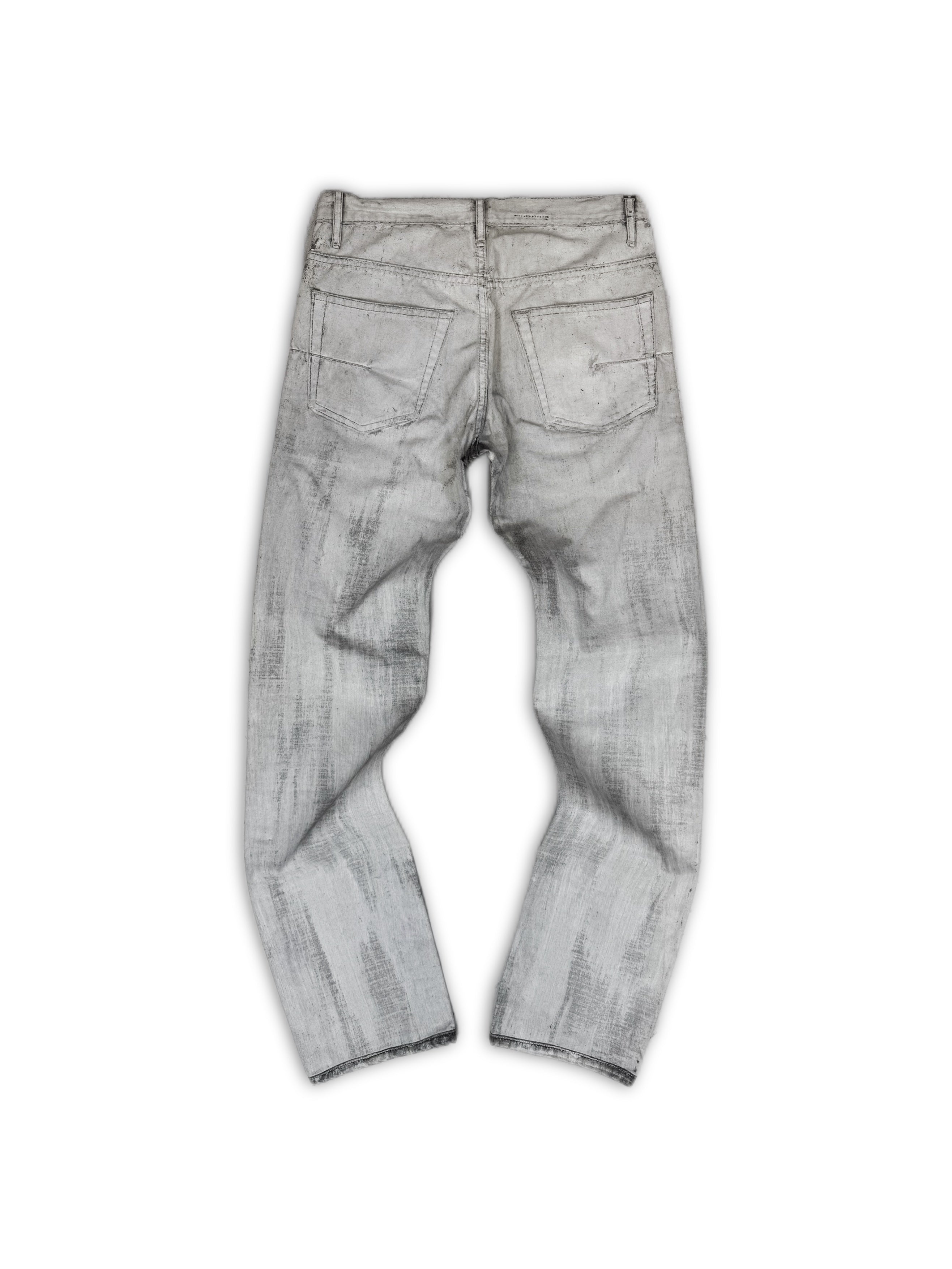 SS06 Dior Homme by Hedi Slimane Painted White Slim Cut Denim