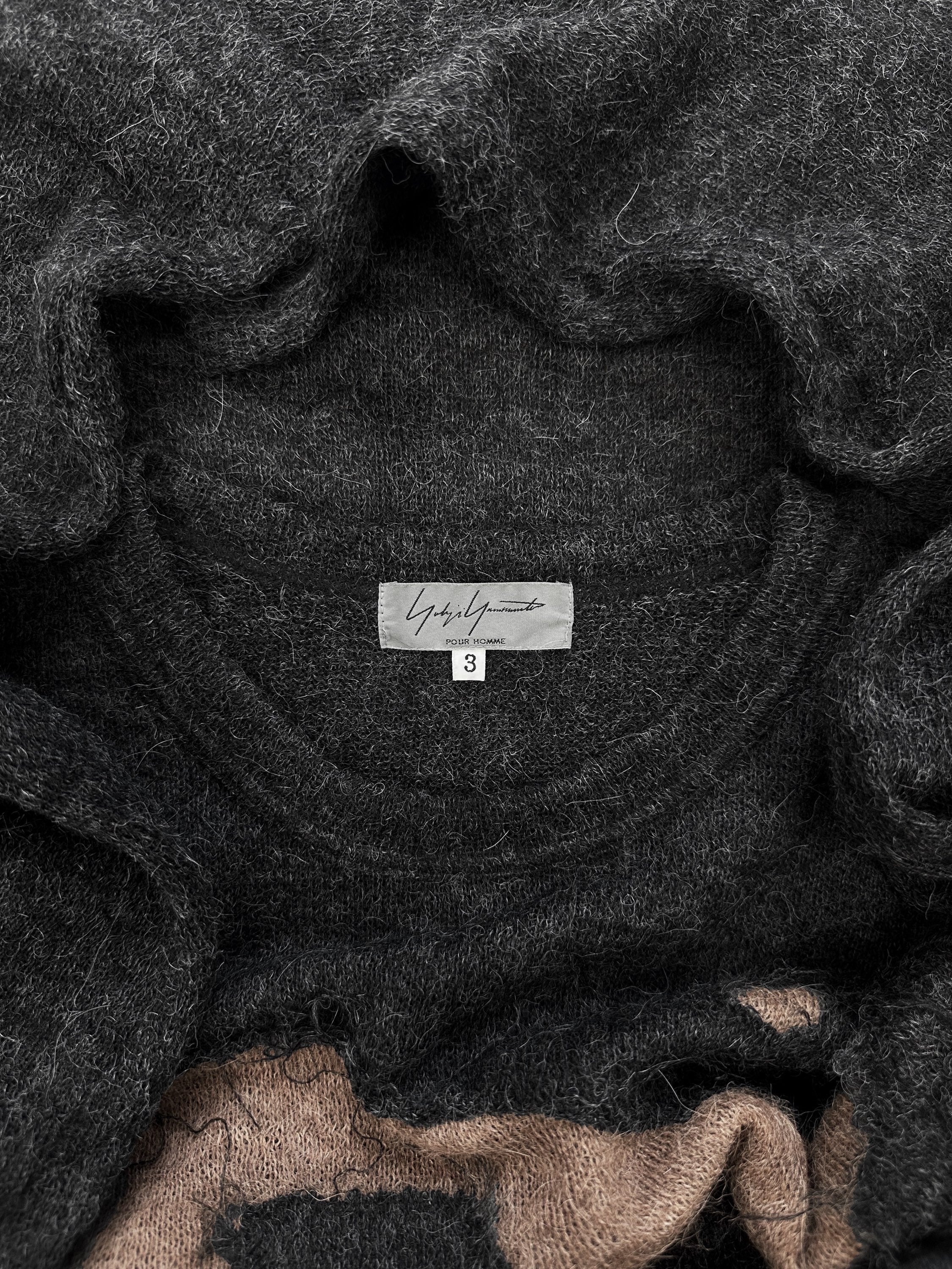 AW04 Yohji Yamamoto Pour Homme Alpaca ‘Burnt’ Knit Sweater