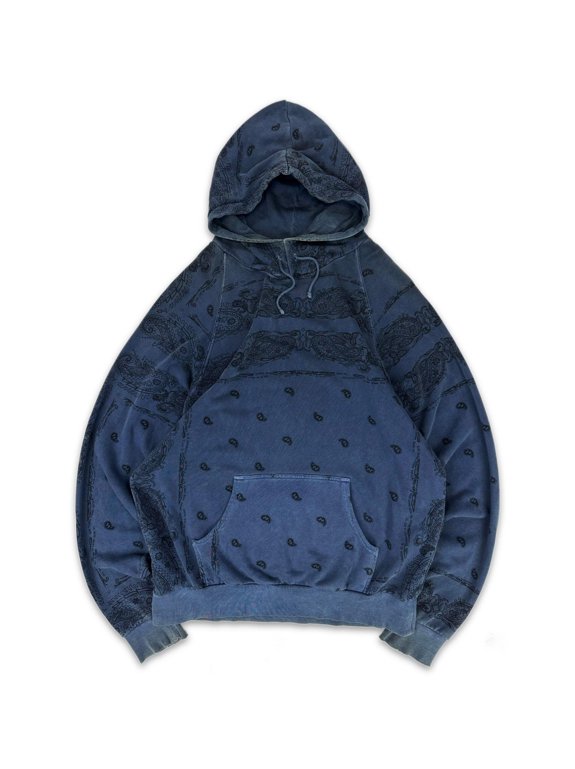AW04 Raf Simons ‘Waves’ Blue Paisley Shipwreck Hoodie