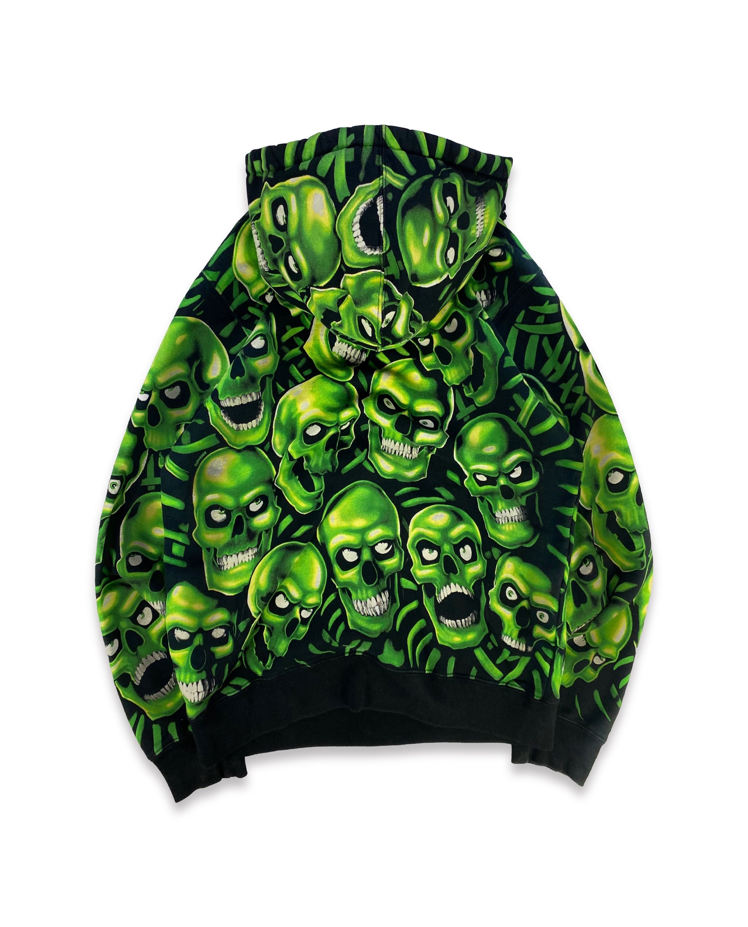 SS18 SUPREME 'SKULL PILE' PHOSPHORESCENT FULL PRINT HOODIE