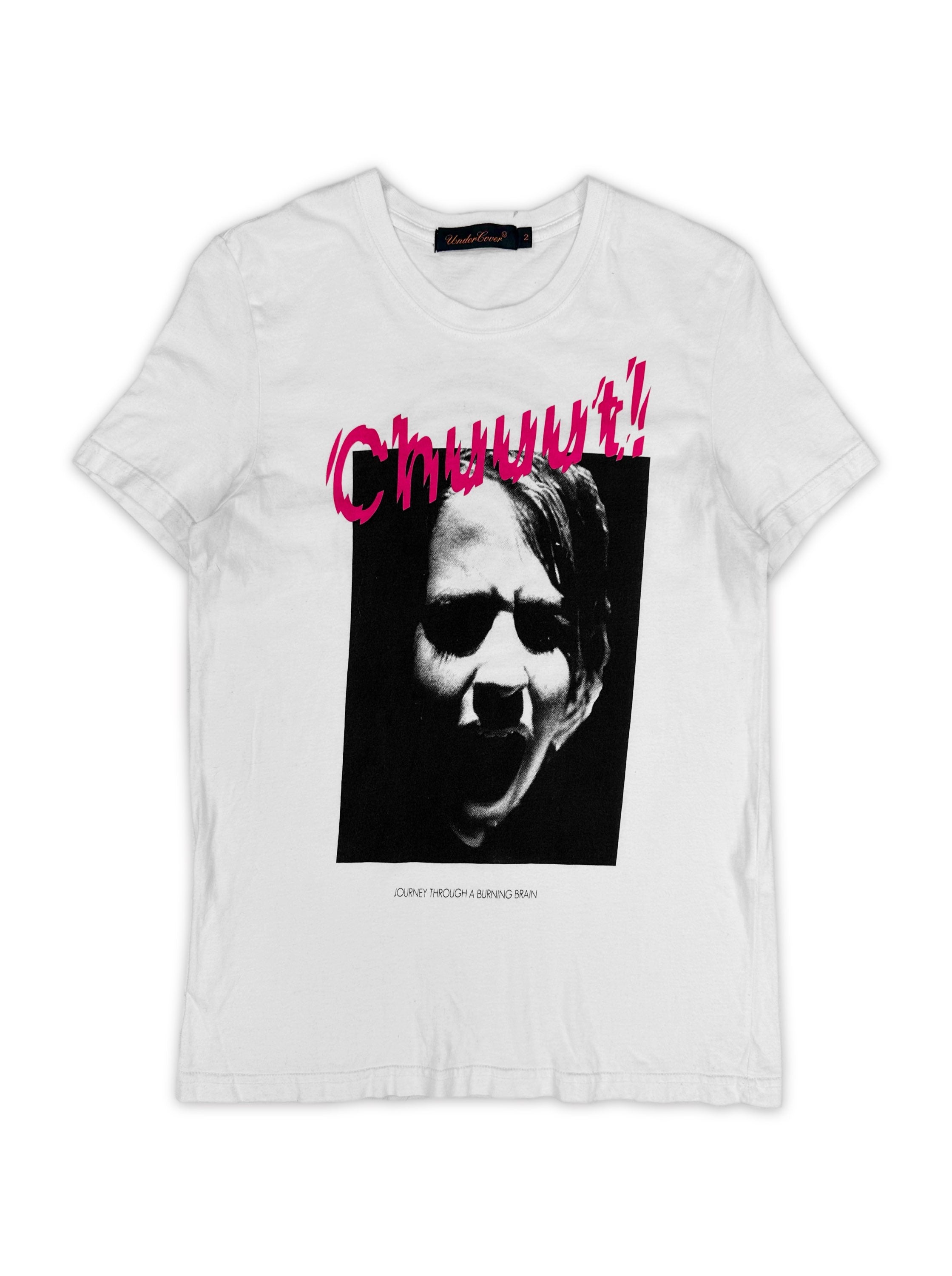 SS06 Undercover ‘Chuuut’ Spiral Logo Klaus White T-Shirt