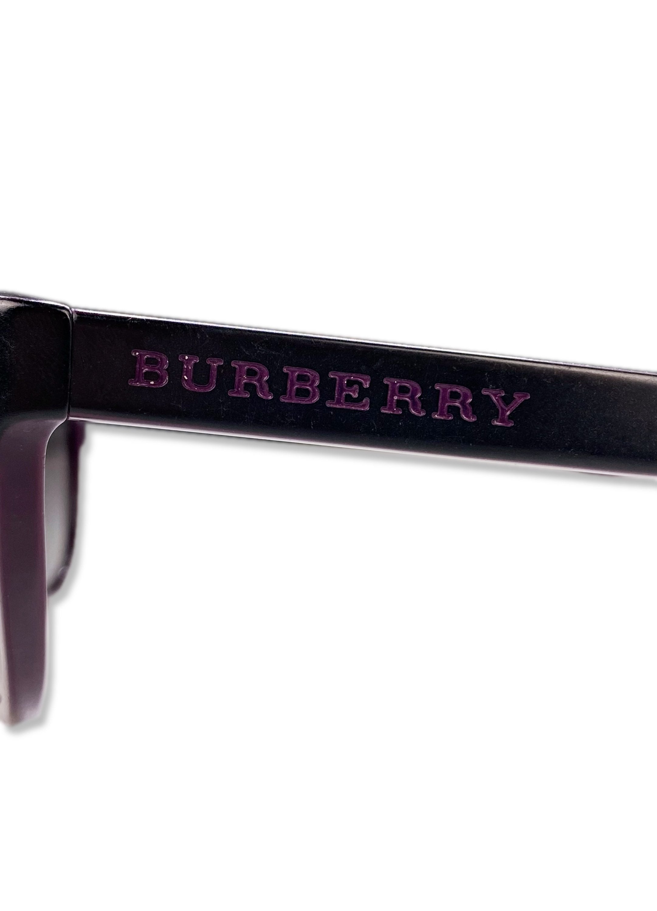 Burberry Magenta Rounded Frame Rose Tint Sunglasses