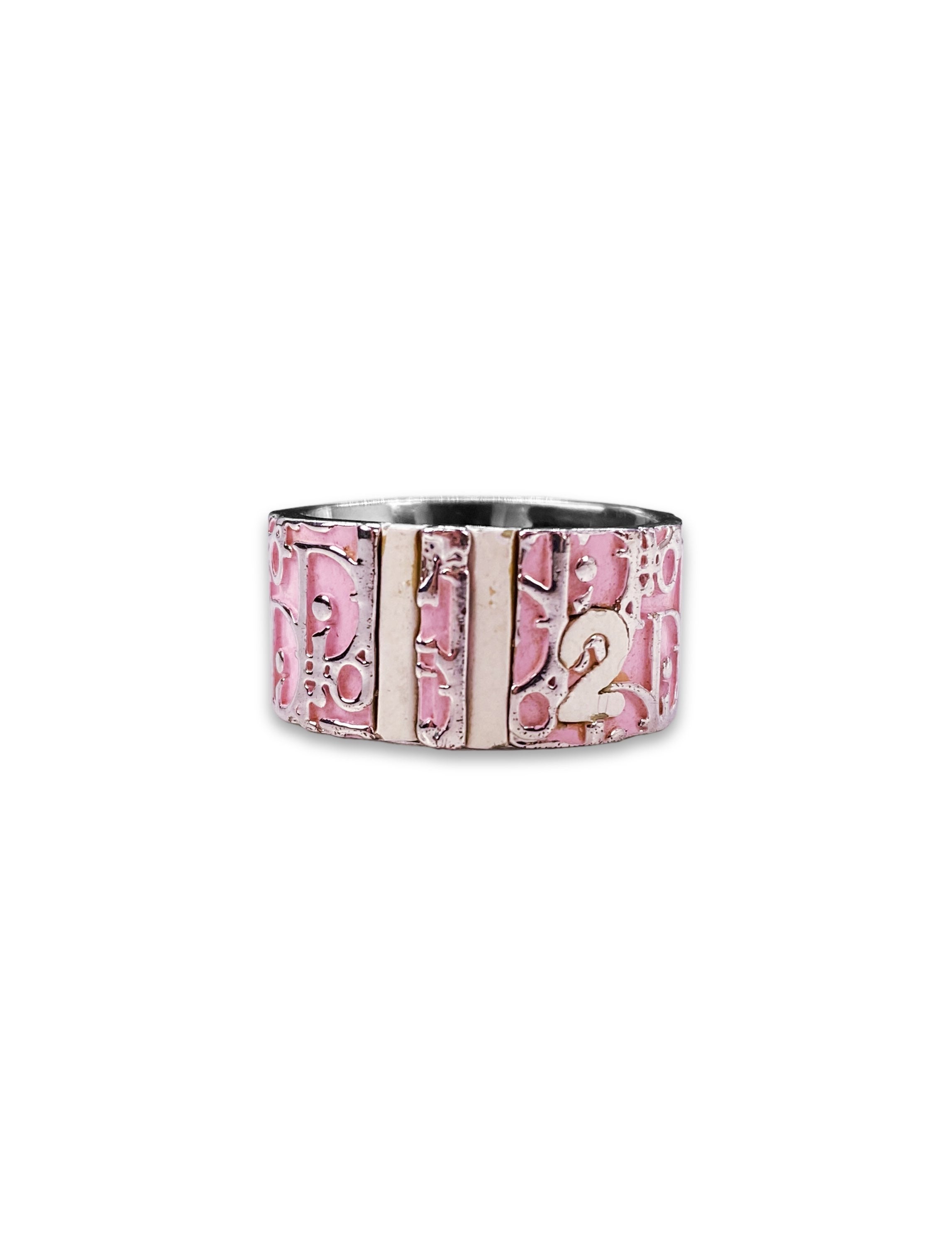 00s Dior ‘2’ Hot Pink Trotter Monogram Ring
