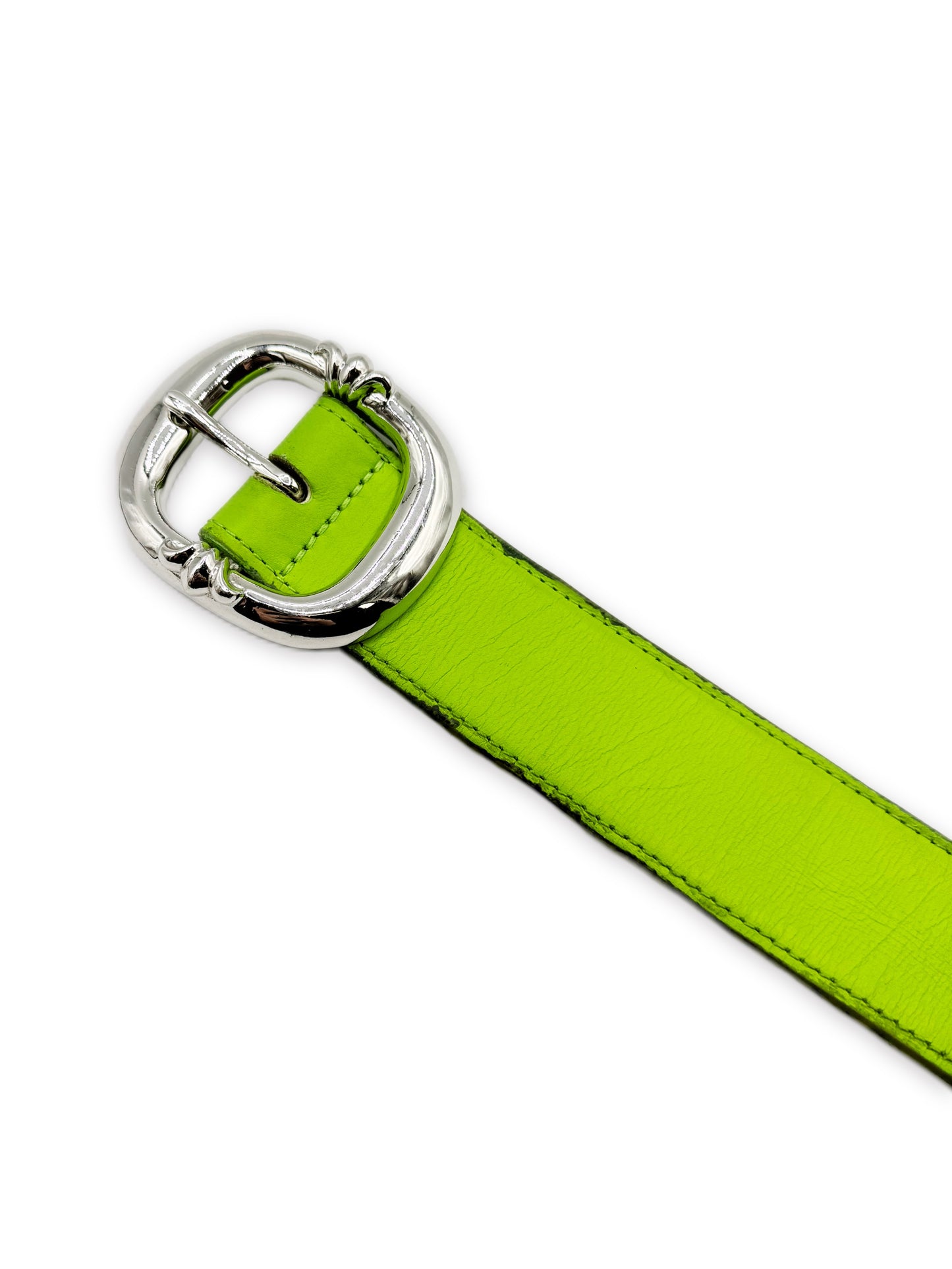 Chrome Hearts Lime Green 1.5 inch Gunslinger Leather Belt