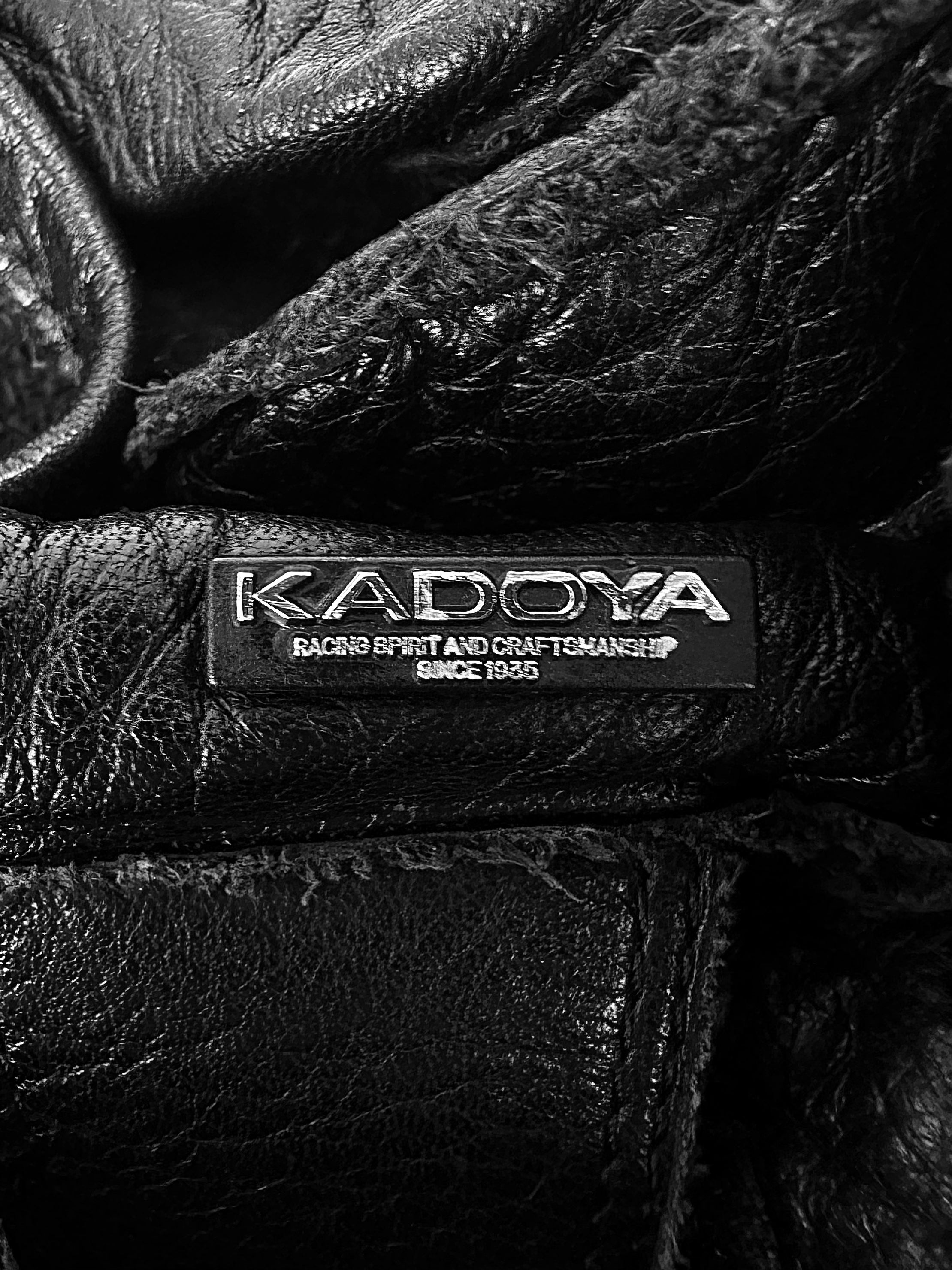 Kadoya Black Leather Moto ‘Racing’ Gloves