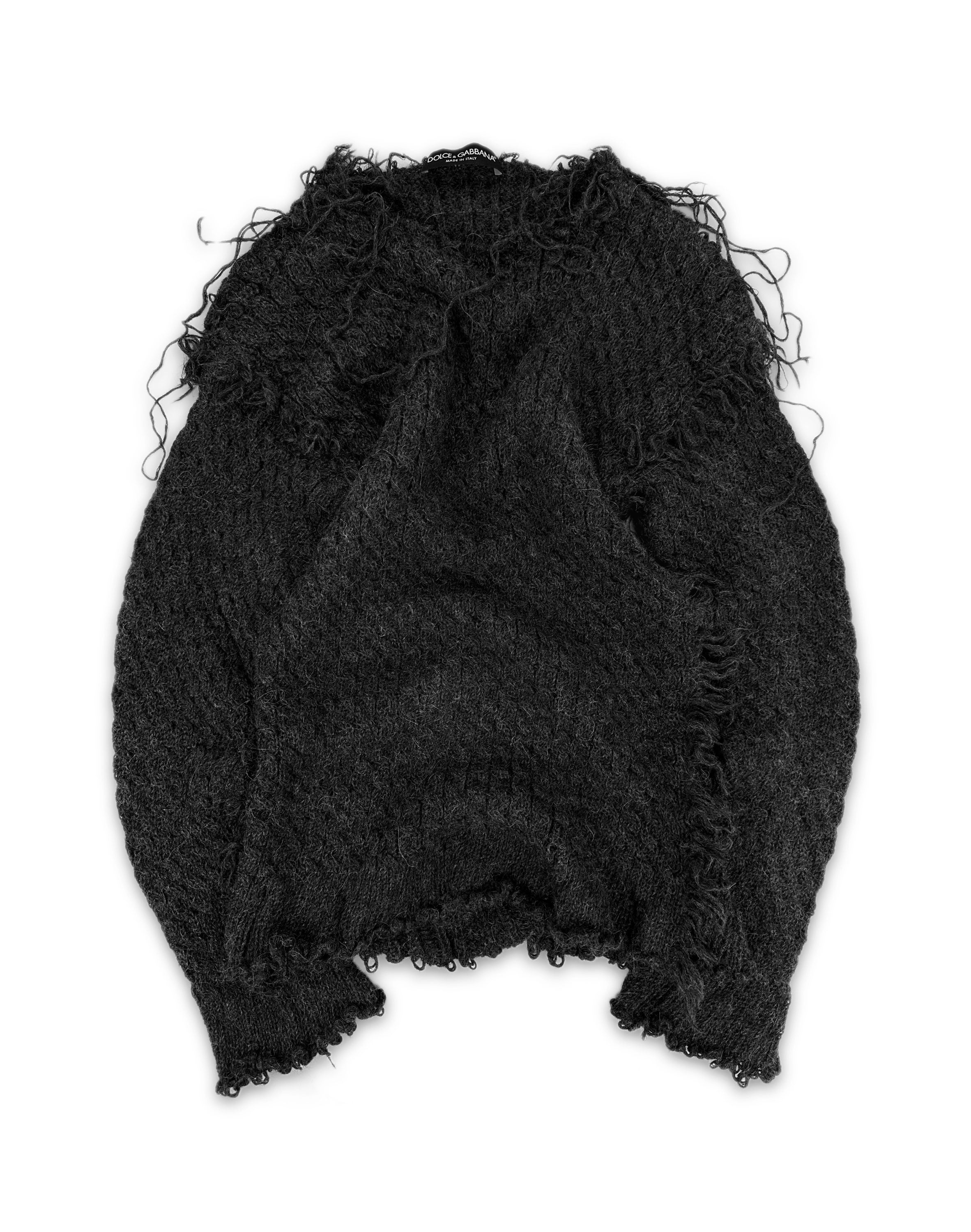 AW03 Dolce & Gabbana ‘Distressed’ Double Layered Knit Sweater