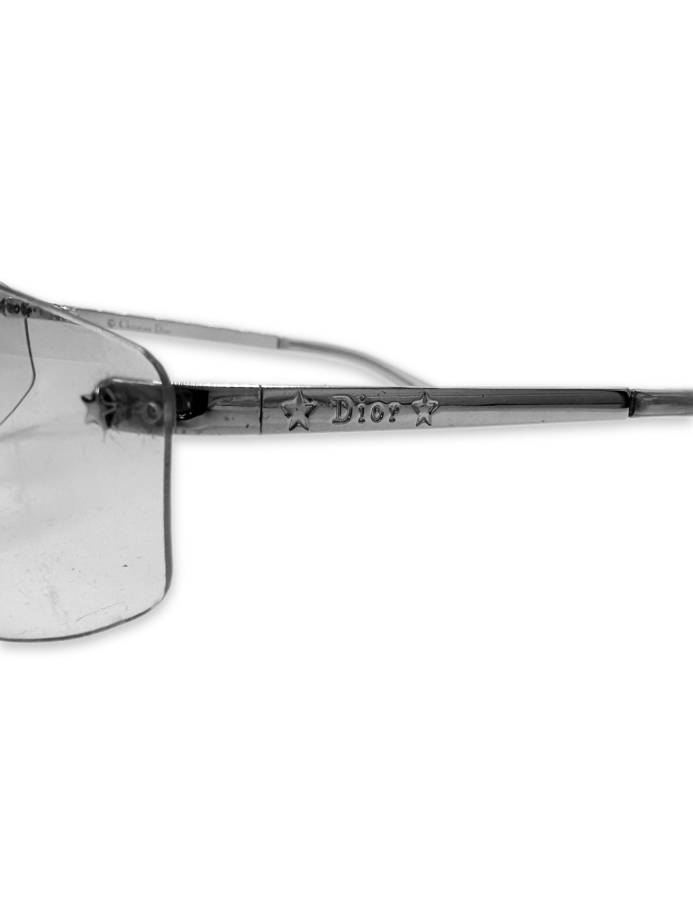 00s Dior Star Motif Clear Gradient Tint Sunglasses